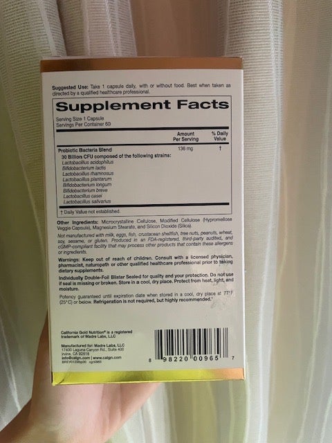 ラクトビフ プロバイオティクス/CALIFORNIA GOLD NUTRITION/健康サプリメントを使ったクチコミ(2枚目)