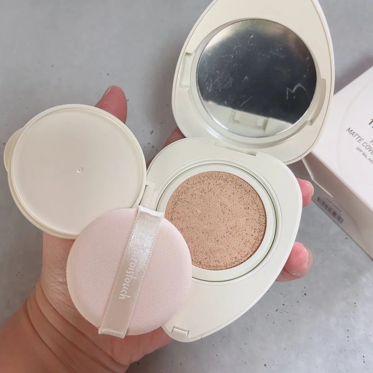 トワタッチ ハートクッション マットカバー 17 アイボリー本体/troistouch/クッションファンデーションを使ったクチコミ（3枚目）