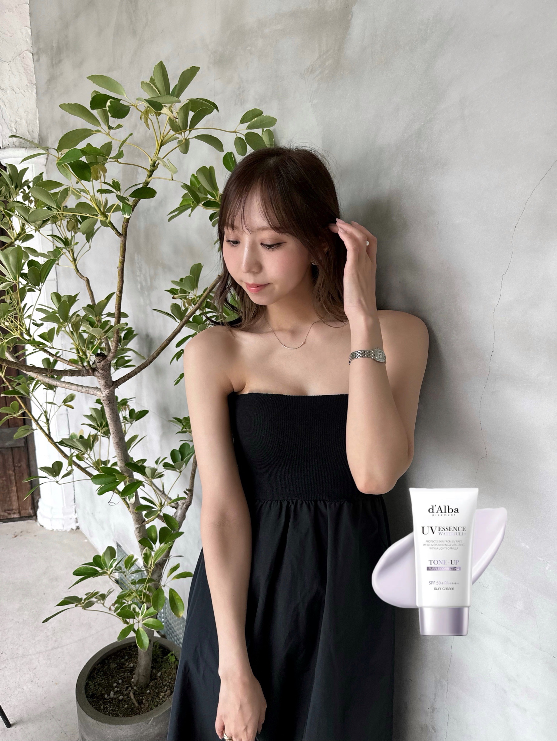 ダルバ ウォータフル トーンアップ サンクリーム(パープル)/ダルバ/日焼け止めクリームを使ったクチコミ（2枚目）