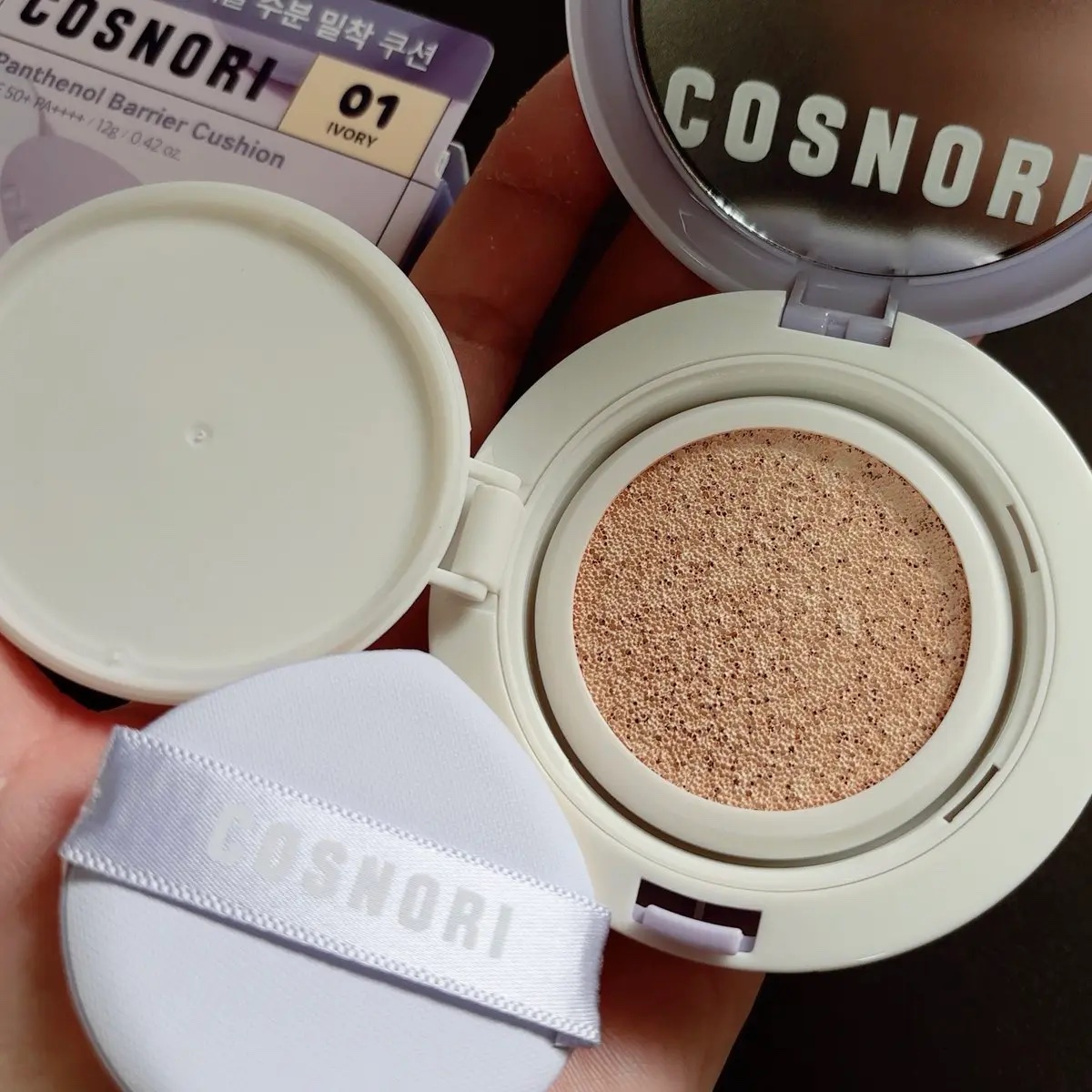パンテノールバリアクッション/COSNORI/クッションファンデーションを使ったクチコミ（2枚目）