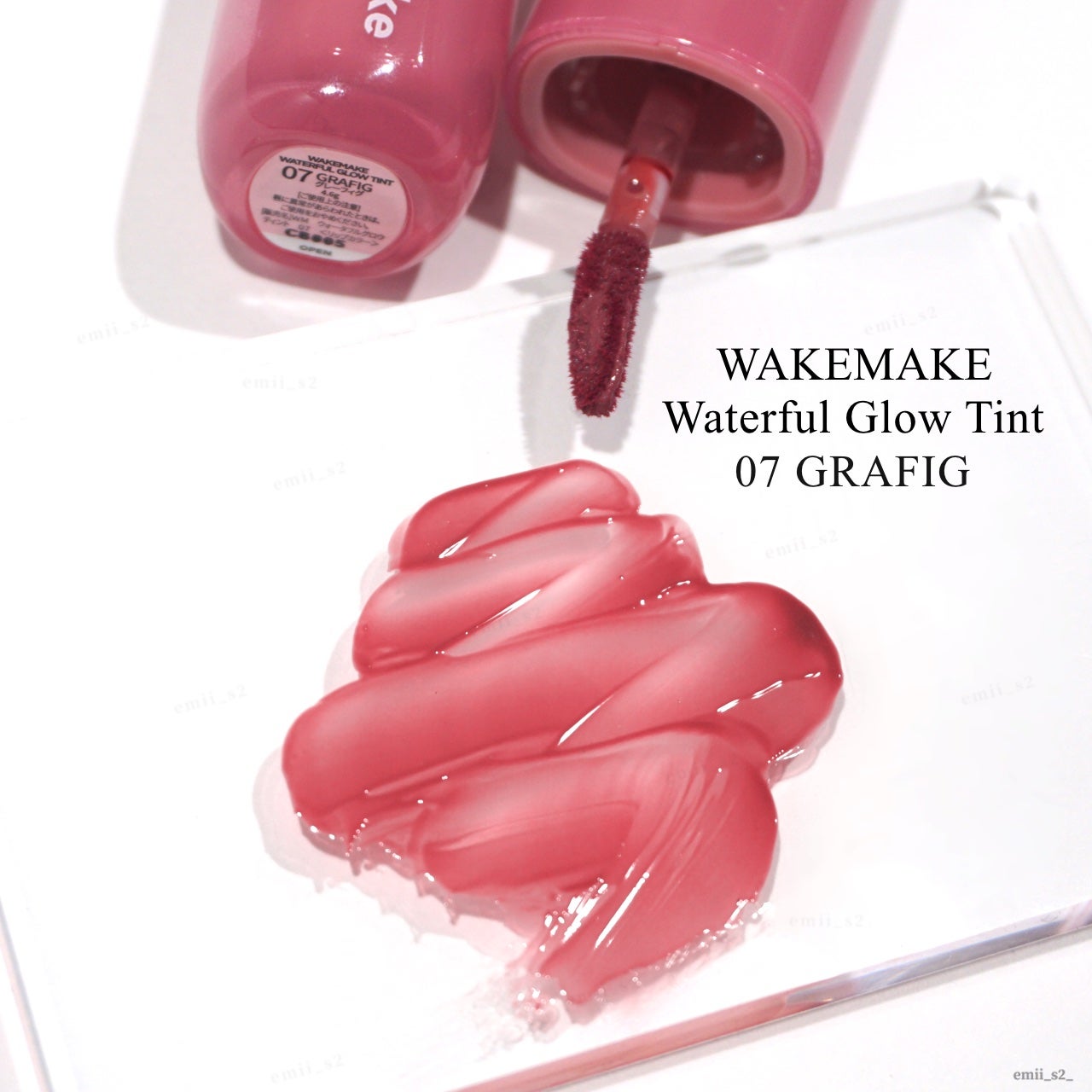 ウォータフルグロウティント/wakemake/リップティントを使ったクチコミ(2枚目)