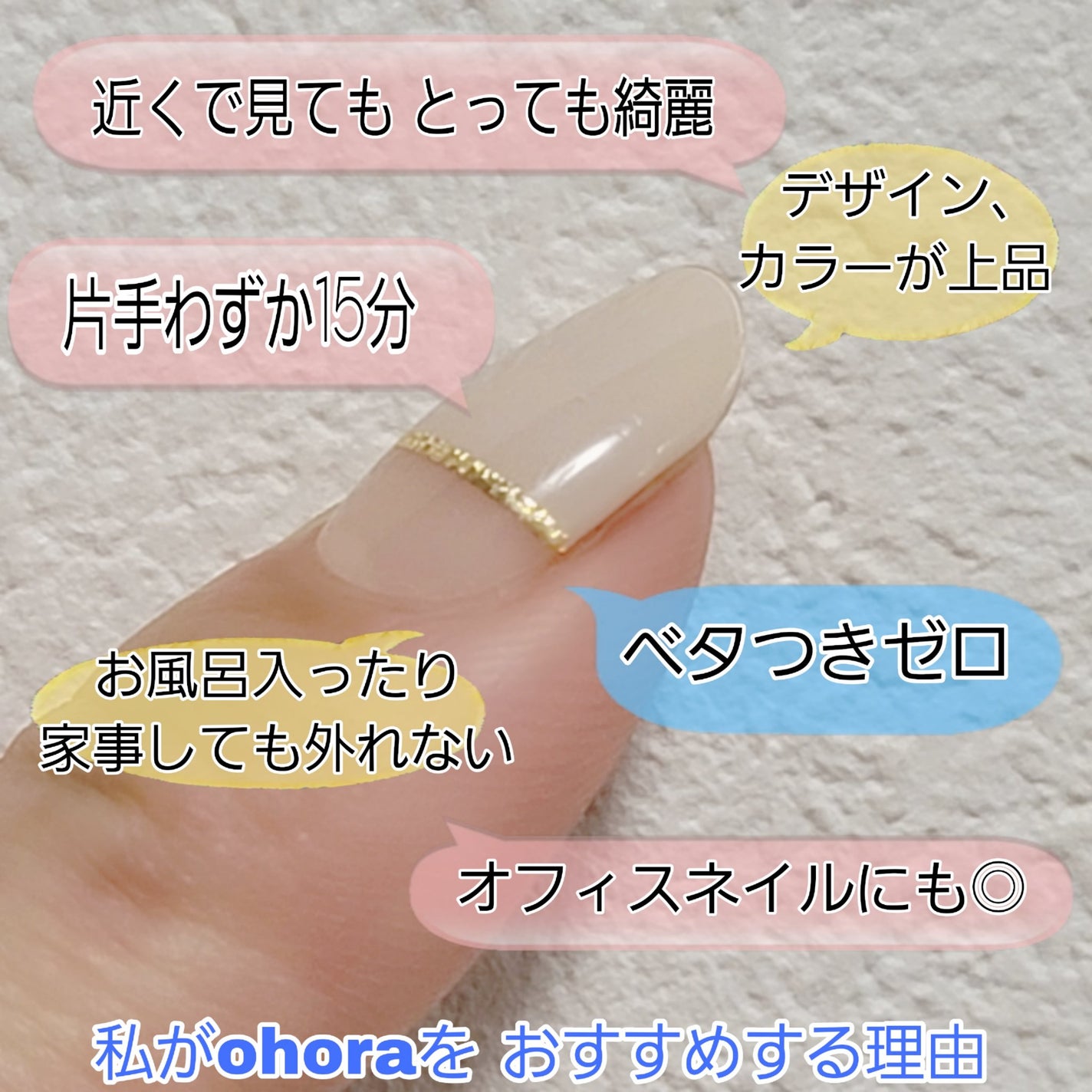 セミキュアジェルネイル(ハンド)/ohora/ネイルシールを使ったクチコミ(4枚目)