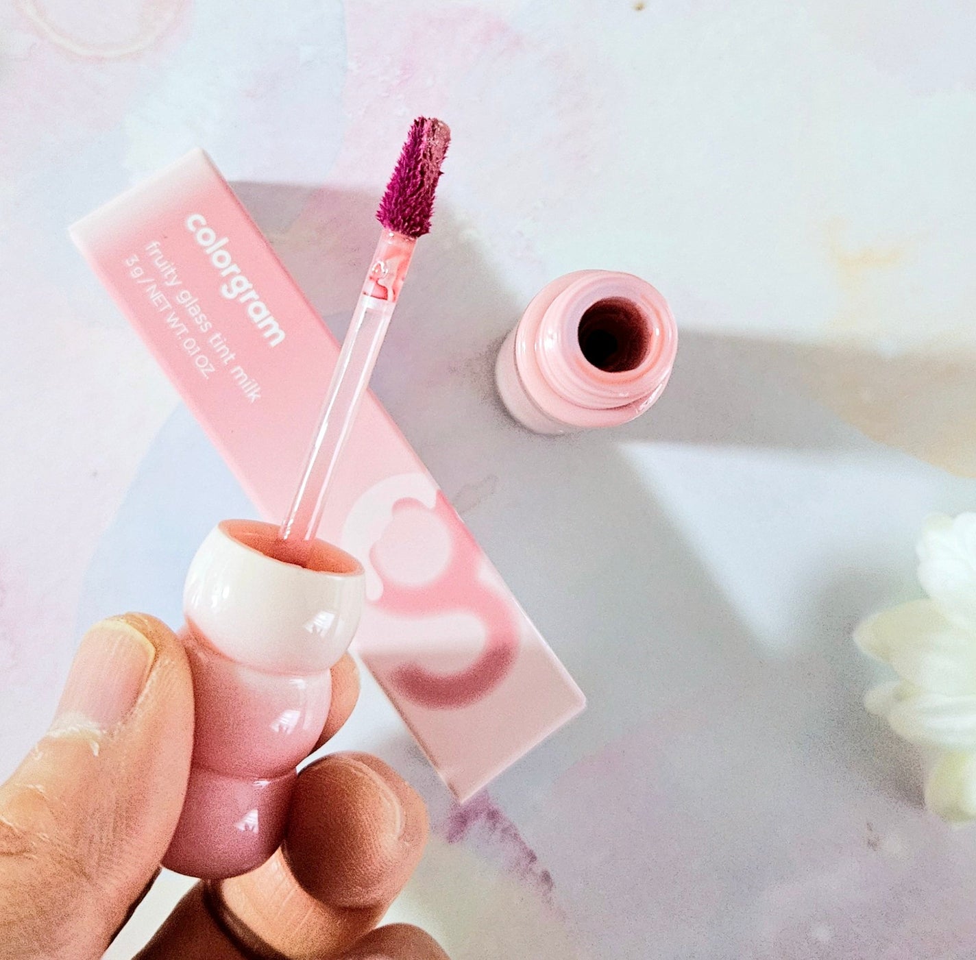 カラーグラム タンフルグラスティントミルク/Colorgram/リップティントを使ったクチコミ(3枚目)