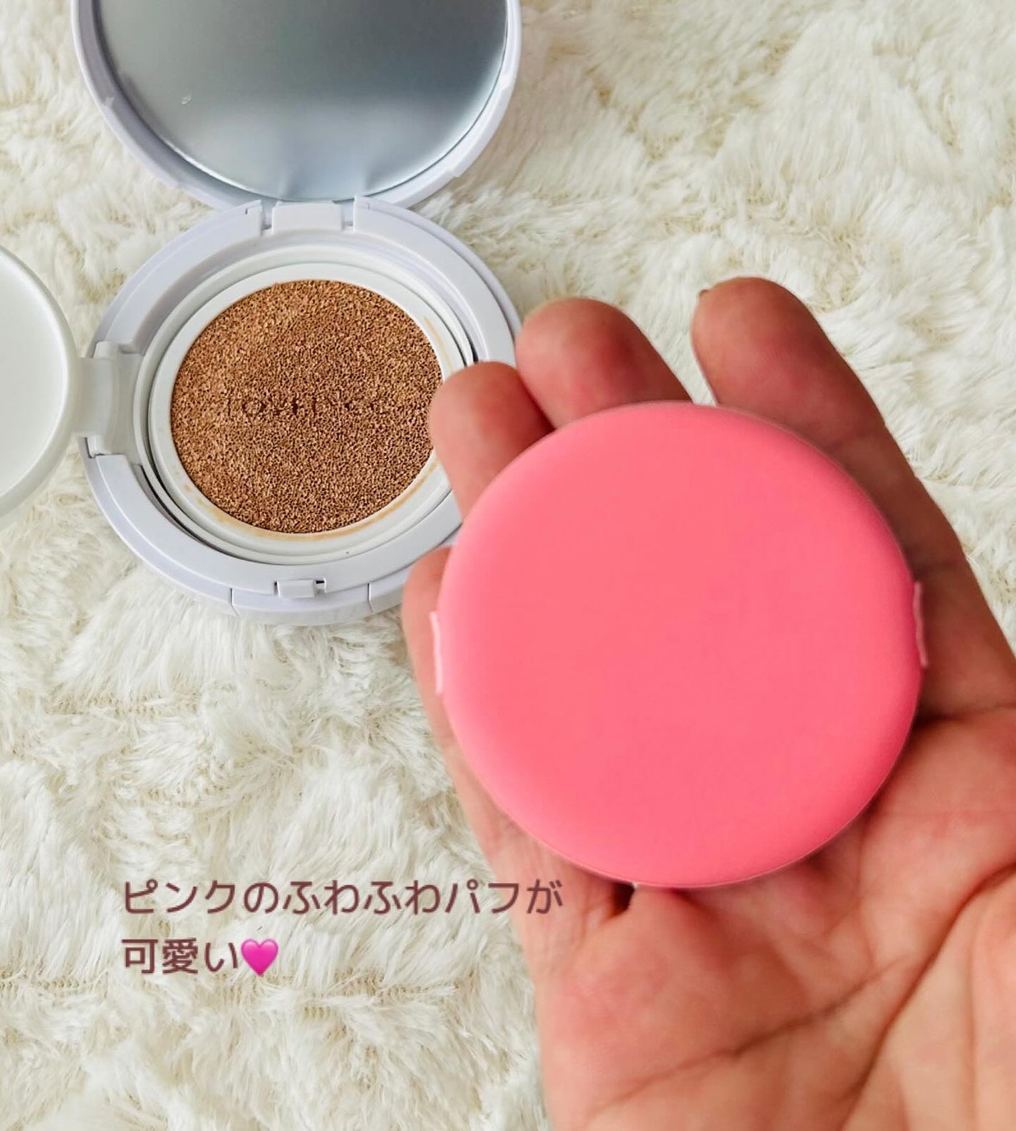 ピンクカバーエッセンスサンクッション/LOVELYCC/クッションファンデーションを使ったクチコミ(3枚目)