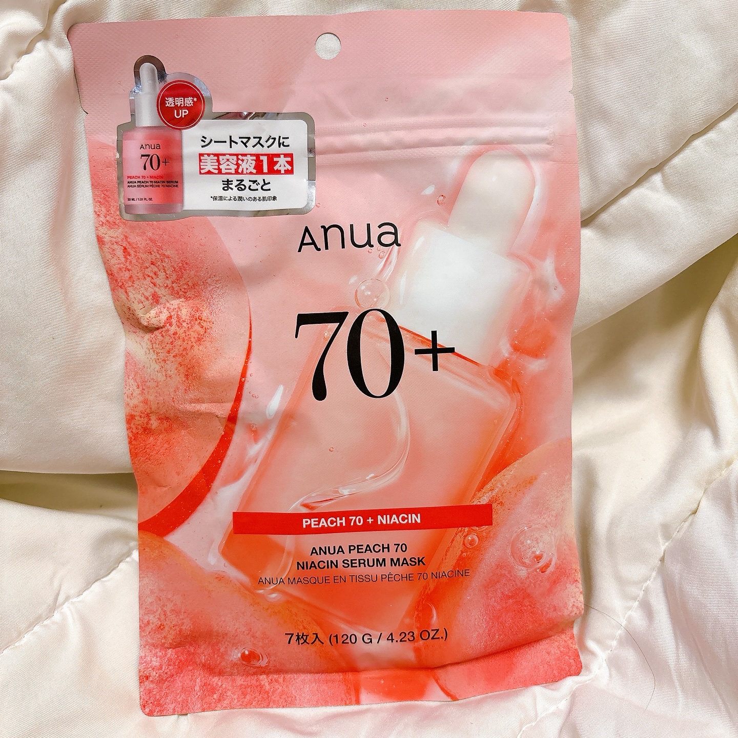 桃70％ナイアシンシートマスク/Anua/シートマスク・パックを使ったクチコミ（1枚目）
