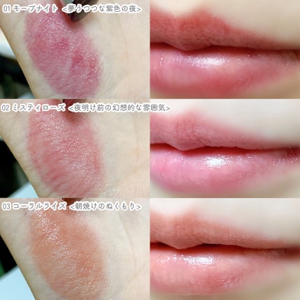 ベアリップグロー 02 ミスティローズ(夜明け前の幻想的な雰囲気)/Healus/口紅を使ったクチコミ(3枚目)