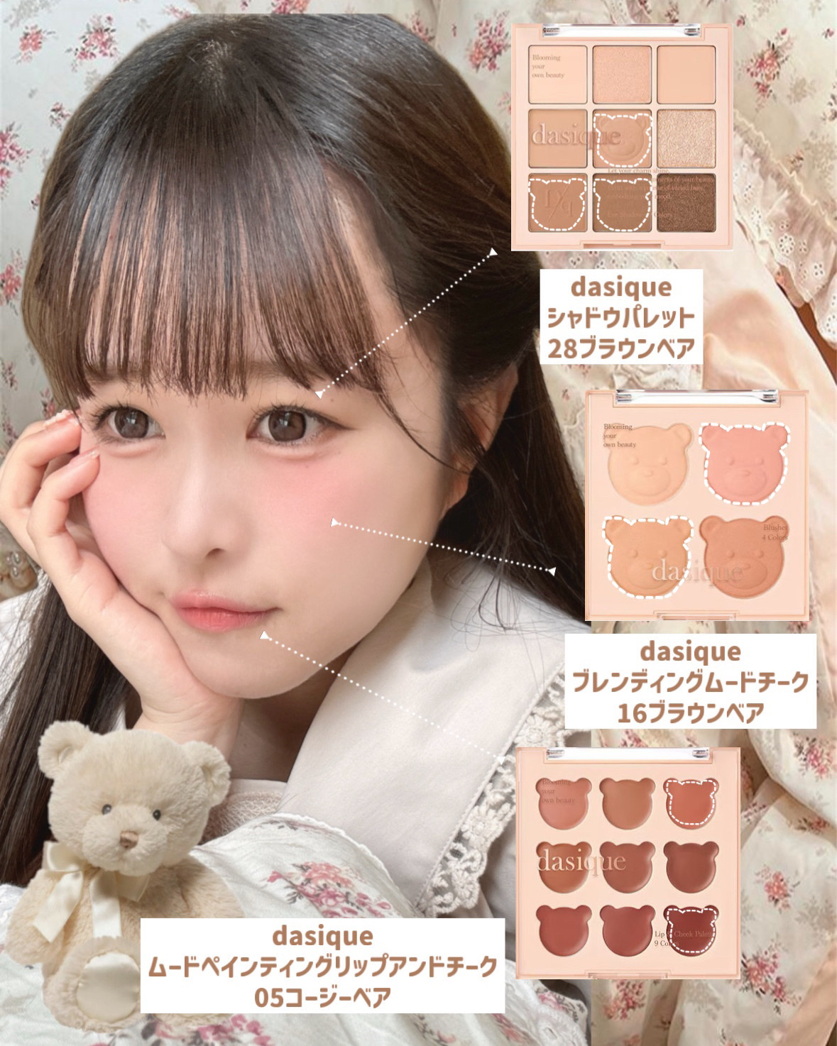 ムードペインティングリップアンドチークパレット/dasique/マルチパレットを使ったクチコミ（2枚目）