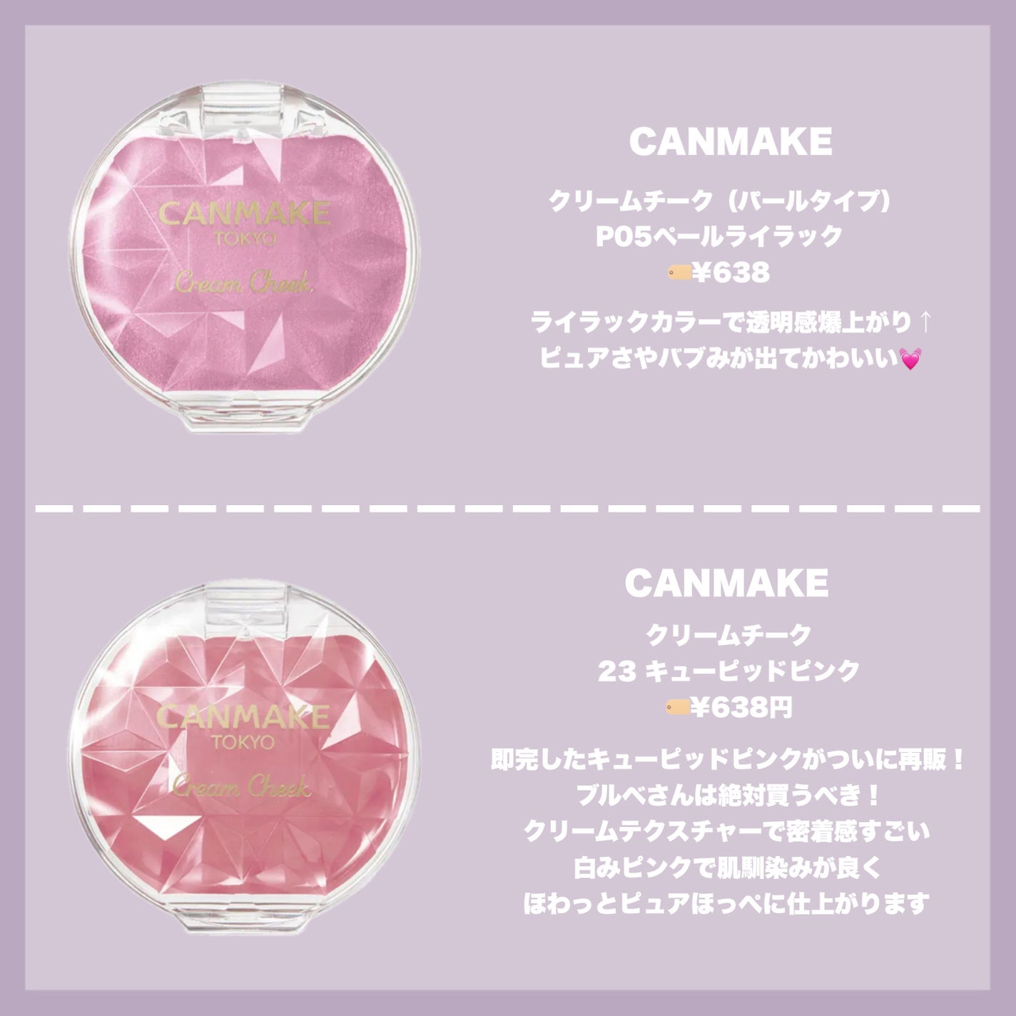 クリームチーク/キャンメイク/ジェル・クリームチークを使ったクチコミ(2枚目)