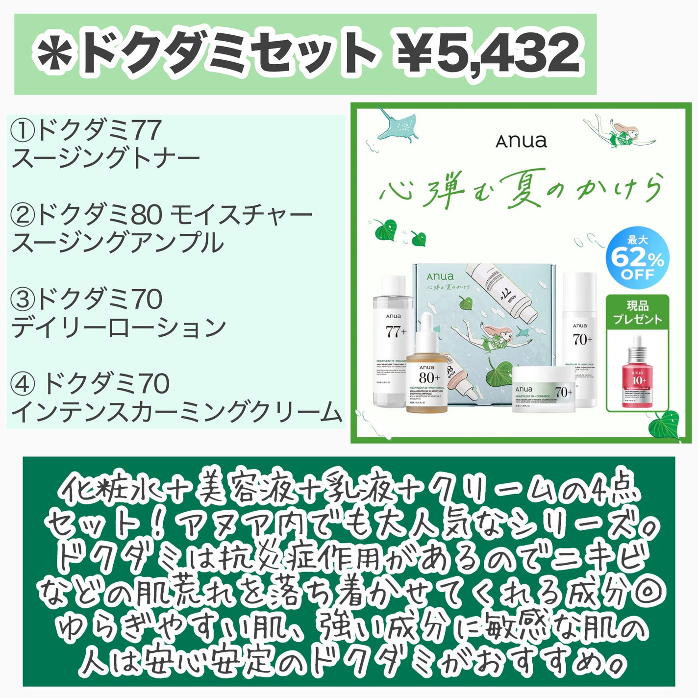 ドクダミ80%スージングアンプル/Anua/美容液を使ったクチコミ(6枚目)