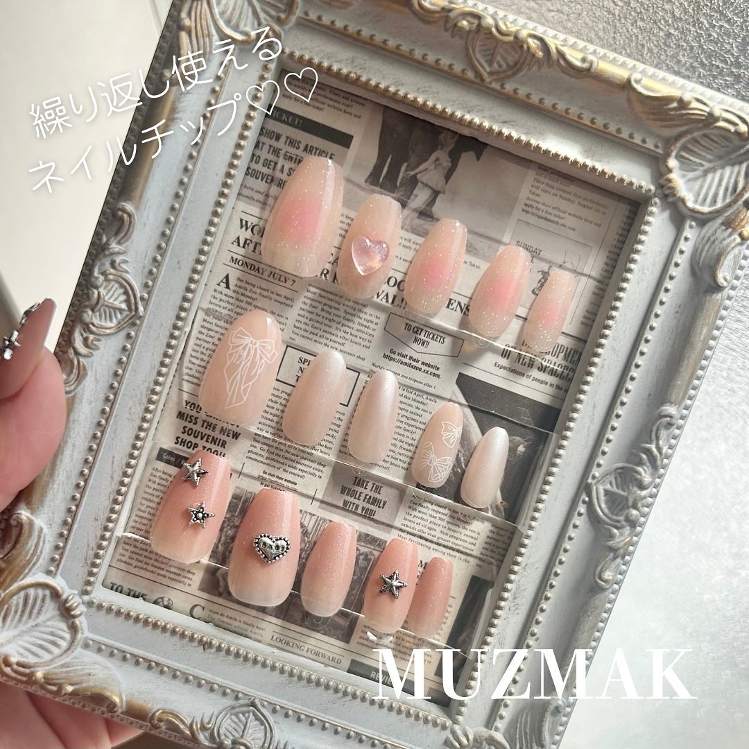 𝙼𝚒𝙺𝚒𝚝𝚝𝚢🧸💓む on LIPS 「・週末だけのネイルにも💓MUZMAKでサロン級の指先💅┈┈┈..」(1枚目)