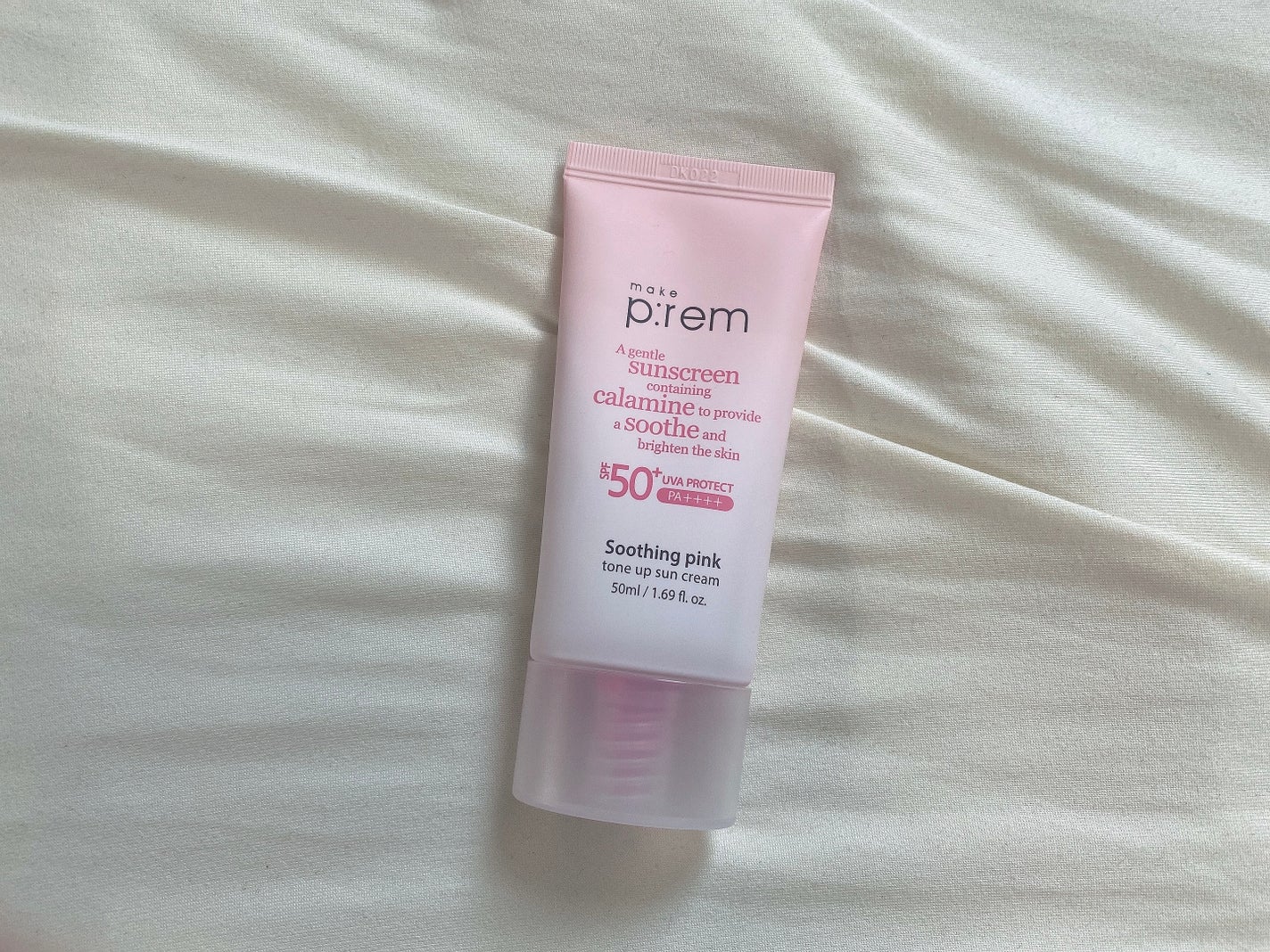 スージングピンクトーンアップ日焼け止め/make prem/日焼け止めクリームを使ったクチコミ(1枚目)