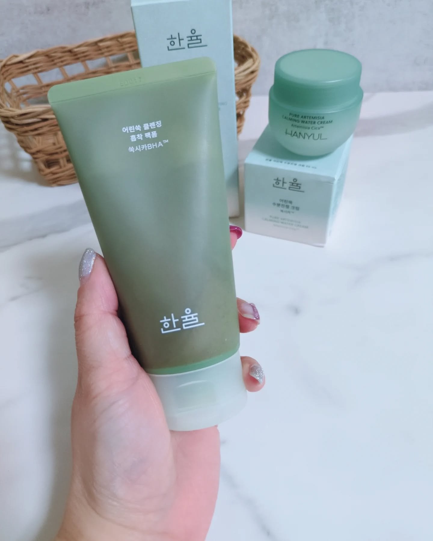 ピュアアルテミシア カーミングウォータークリーム/HANYUL(ハンユル)/フェイスクリームを使ったクチコミ（2枚目）