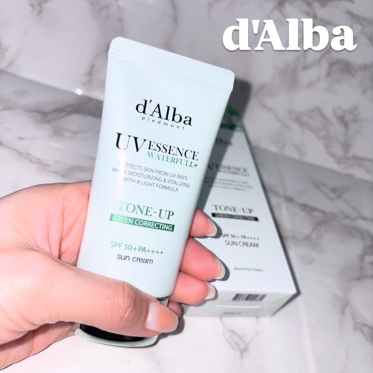 クリーンティーツリーリポソームトーンアップサンクリーム（グリーン）/ダルバ/日焼け止めクリームを使ったクチコミ（1枚目）