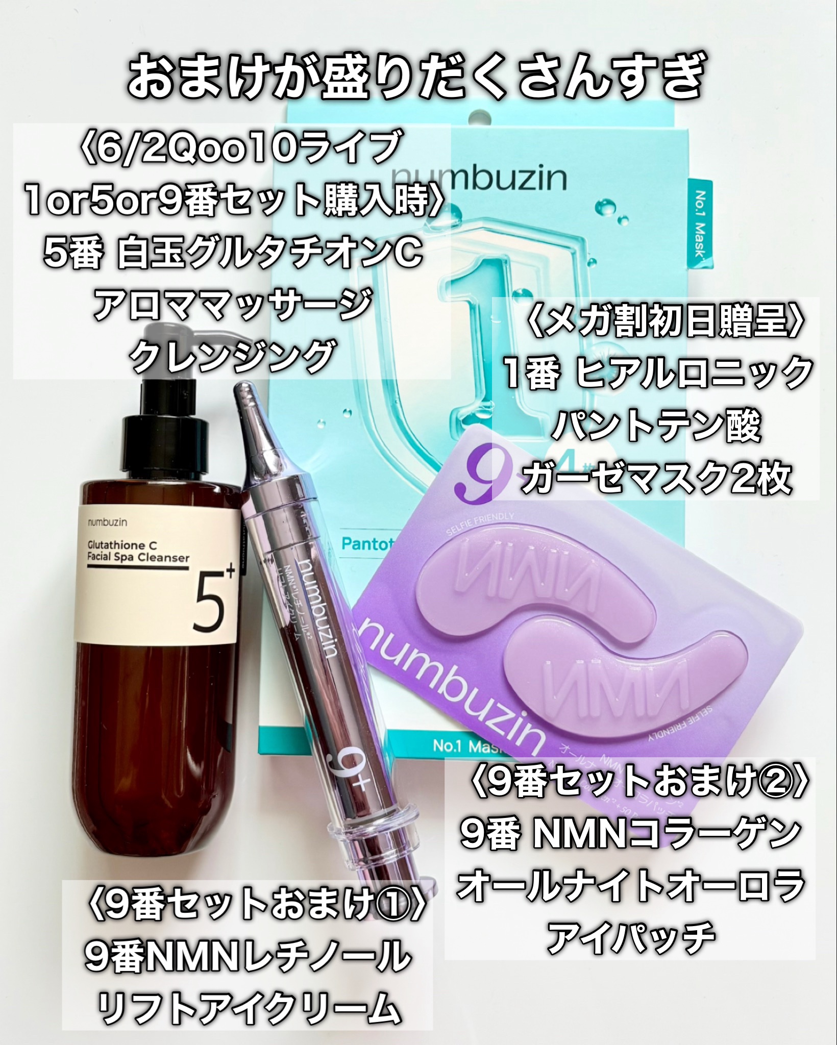 9番 NMNコラーゲンオールナイトオーロラアイパッチ/numbuzin/アイケア・アイクリームを使ったクチコミ（3枚目）