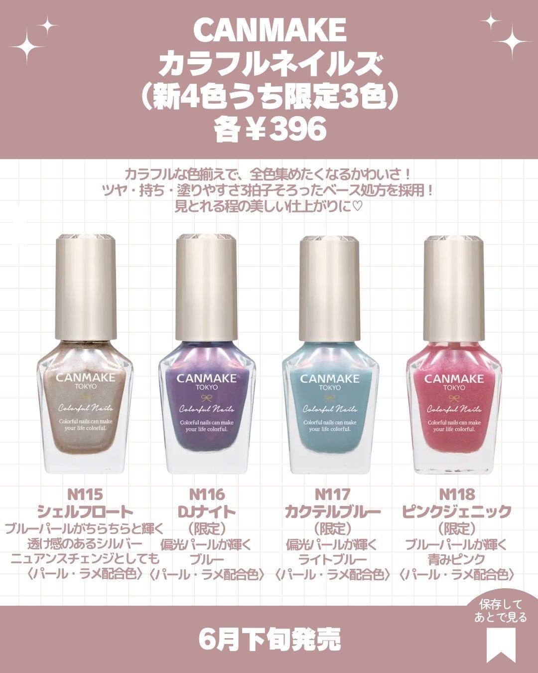 カラフルネイルズ/キャンメイク/マニキュアを使ったクチコミ(6枚目)