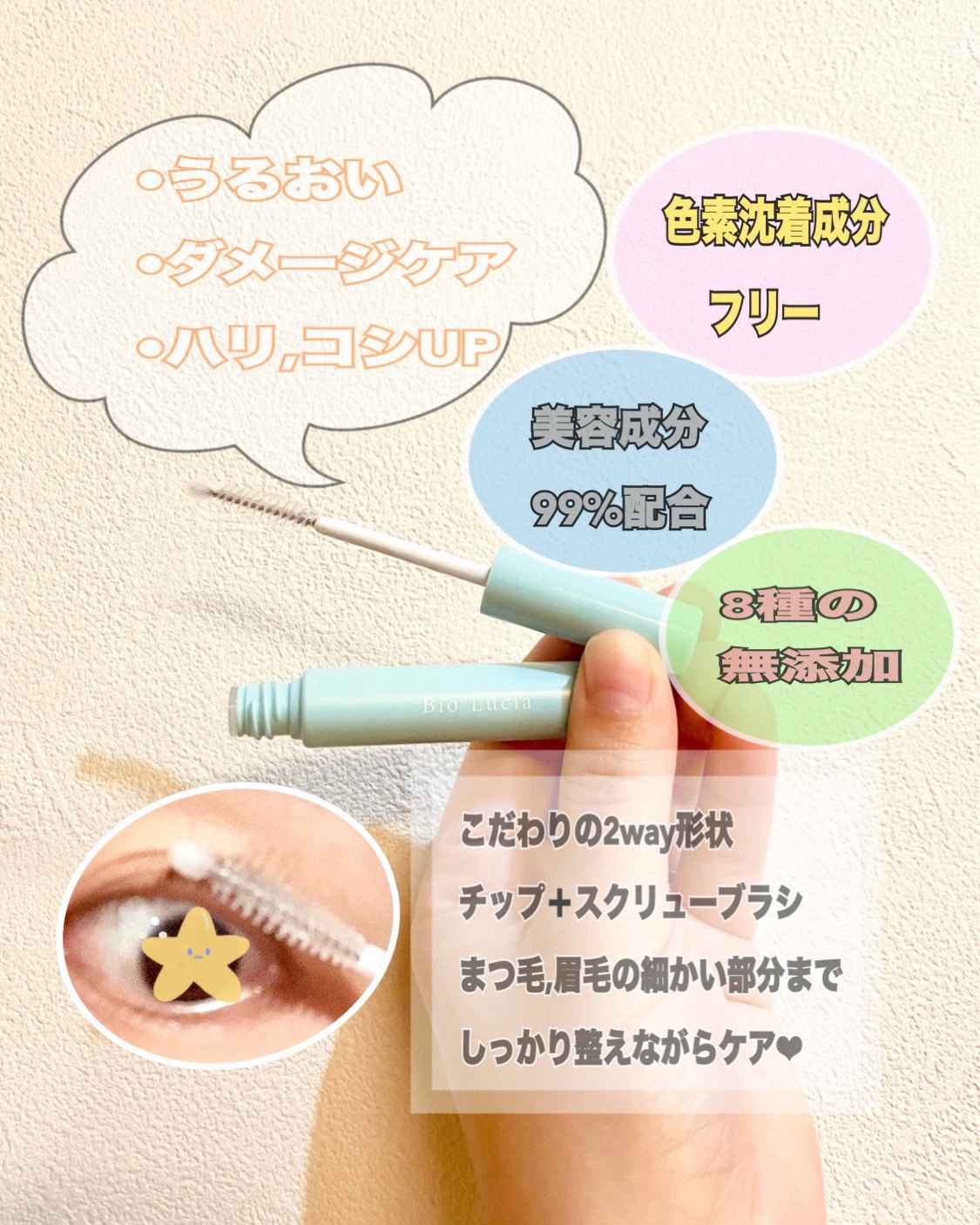アイラッシュセラム/Bio Lucia(ビオルチア)/まつげ美容液を使ったクチコミ（2枚目）