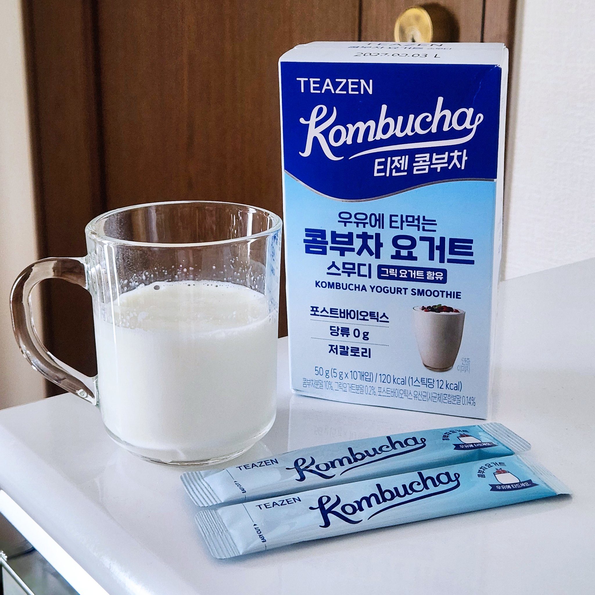 TEAZEN コンブチャヨーグルトスムージーのクチコミ「【TEAZEN】コンブチャヨーグルトスムージー🤍 

TEAZENの新作コンブチャ🤍 

韓国.....」（1枚目）