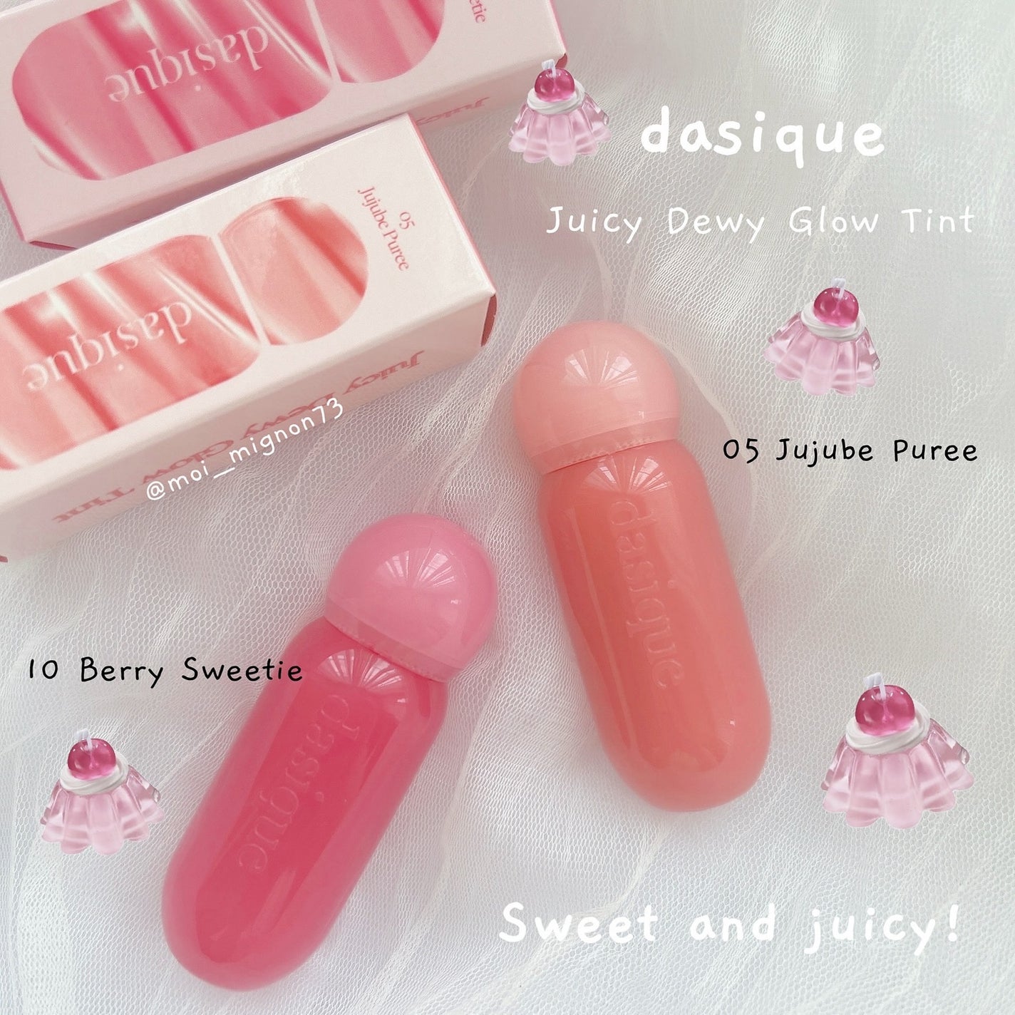 ジューシーデューイグロウティント/dasique/リップティントを使ったクチコミ(1枚目)