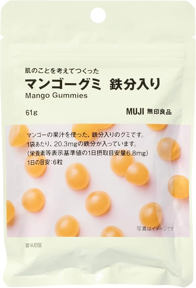 肌のことを考えてつくった マンゴーグミ 鉄分入り / 無印良品