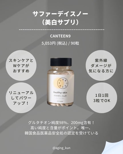 サファーデイ スノー/canteen9/美容サプリメントを使ったクチコミ(2枚目)
