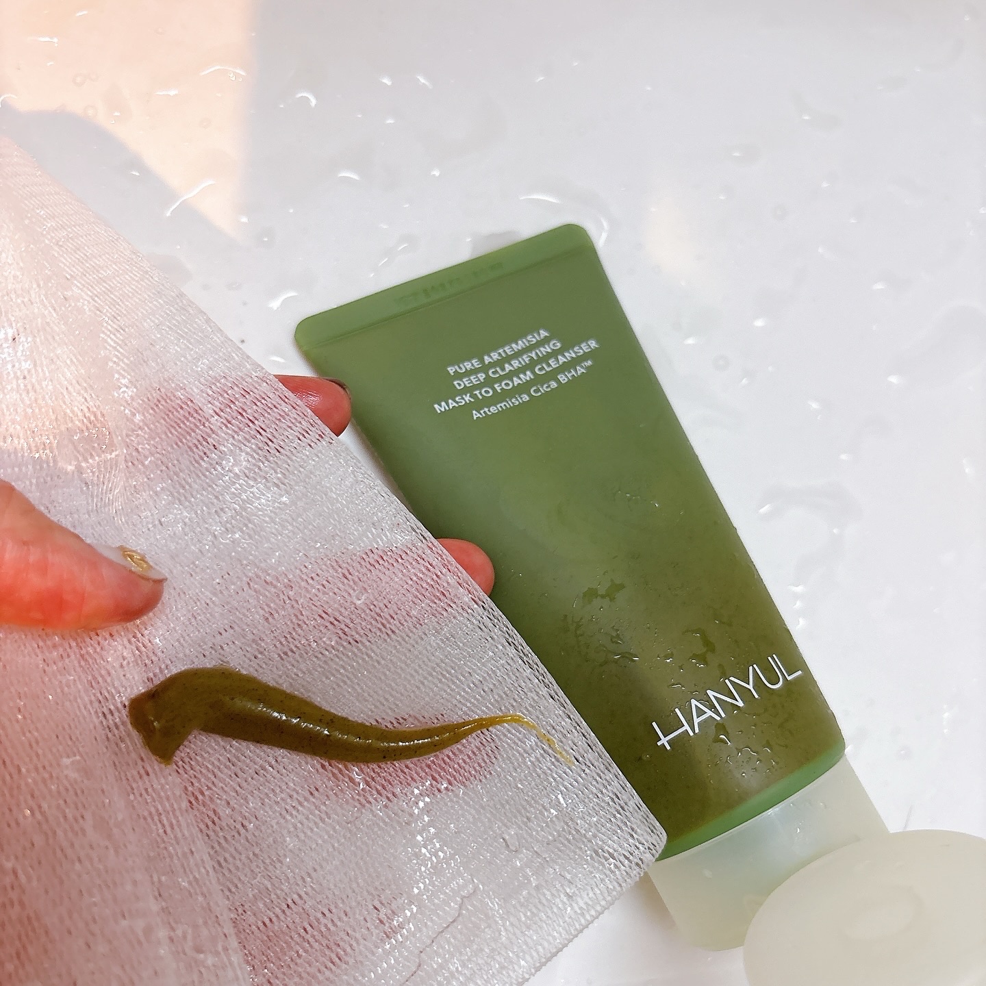 ピュア アルテミシア ディープ クラリファイングマスク トゥ フォーム クレンザー/HANYUL(ハンユル)/クレンジングを使ったクチコミ（2枚目）