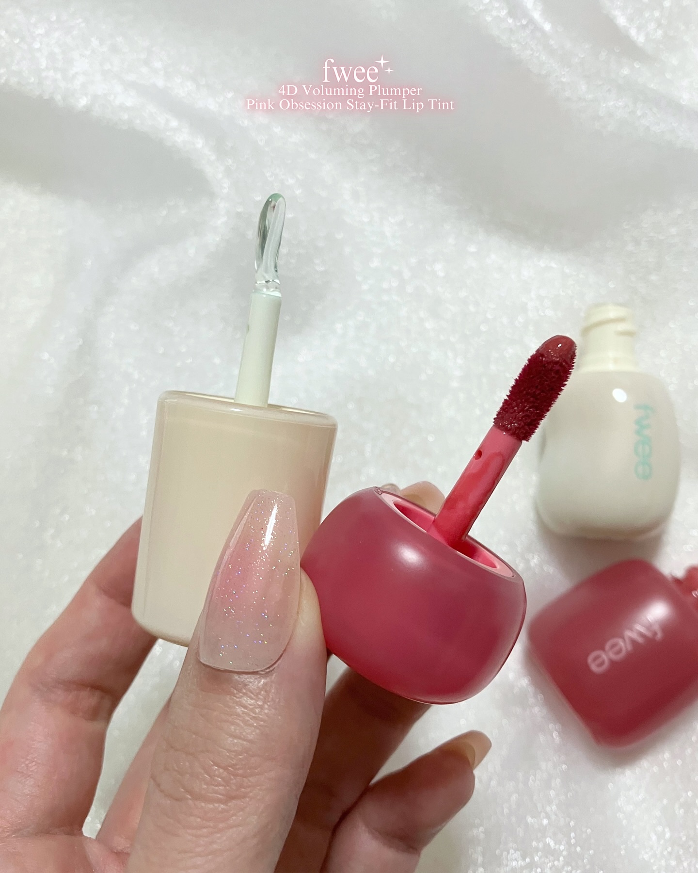 フィー ピンクオブセッションステイフィットティント/fwee/リップティントを使ったクチコミ（3枚目）