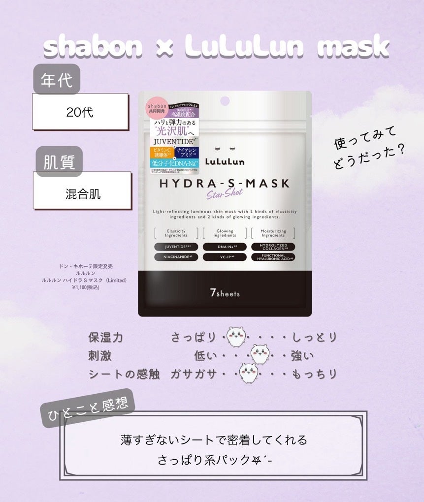 ルルルン ハイドラ S マスク(Limited)/ルルルン/シートマスク・パックを使ったクチコミ(1枚目)