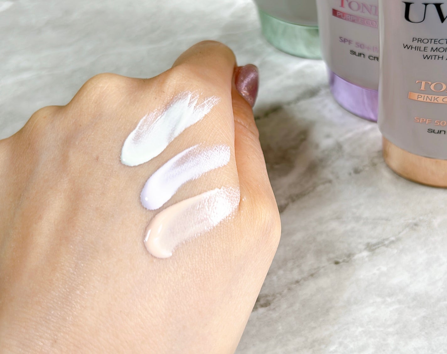 ダルバ ウォータフル トーンアップ サンクリーム(パープル)/ダルバ/日焼け止めクリームを使ったクチコミ(7枚目)