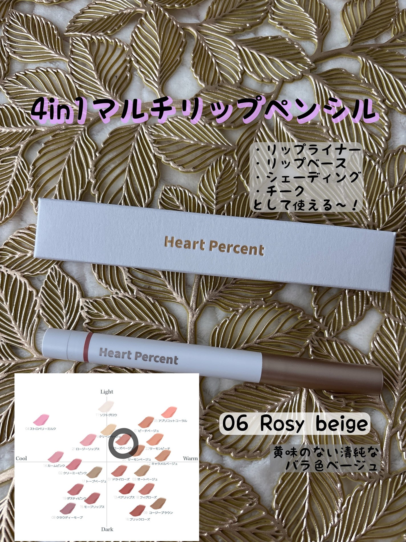 ドットオンムードリップペンシル/Heart Percent/リップライナーを使ったクチコミ(3枚目)