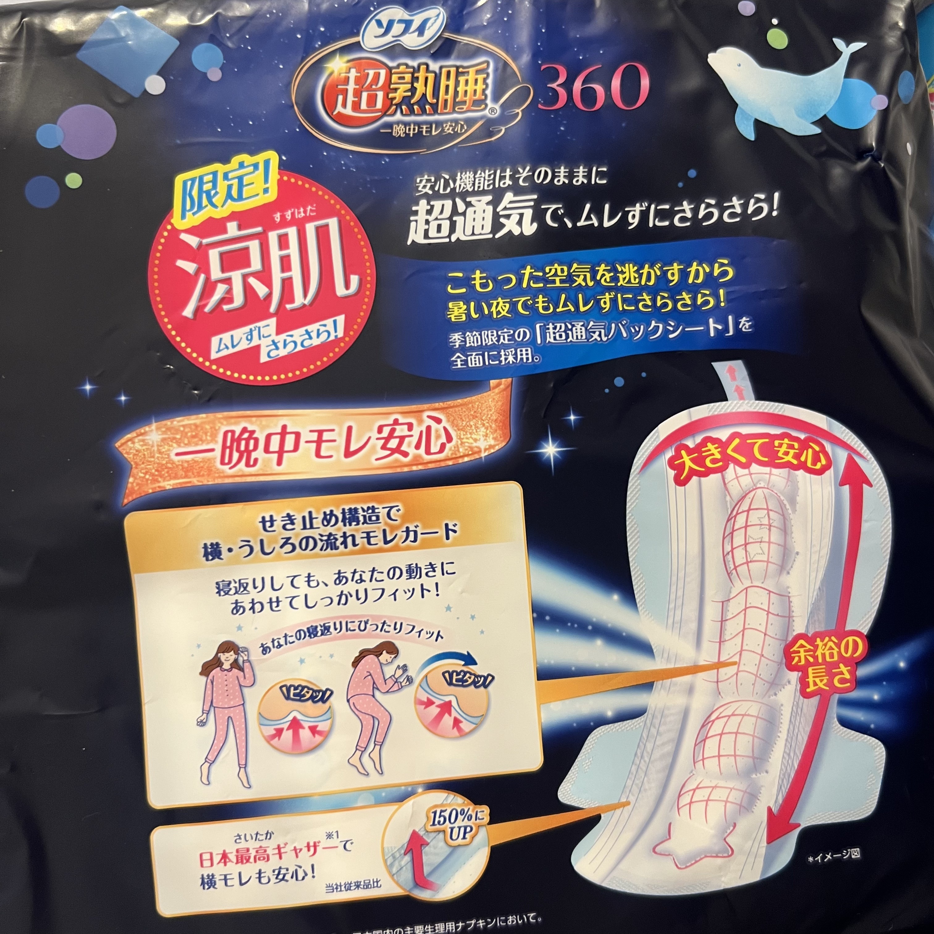 超熟睡ガード 涼肌/ソフィ/ナプキンを使ったクチコミ（2枚目）