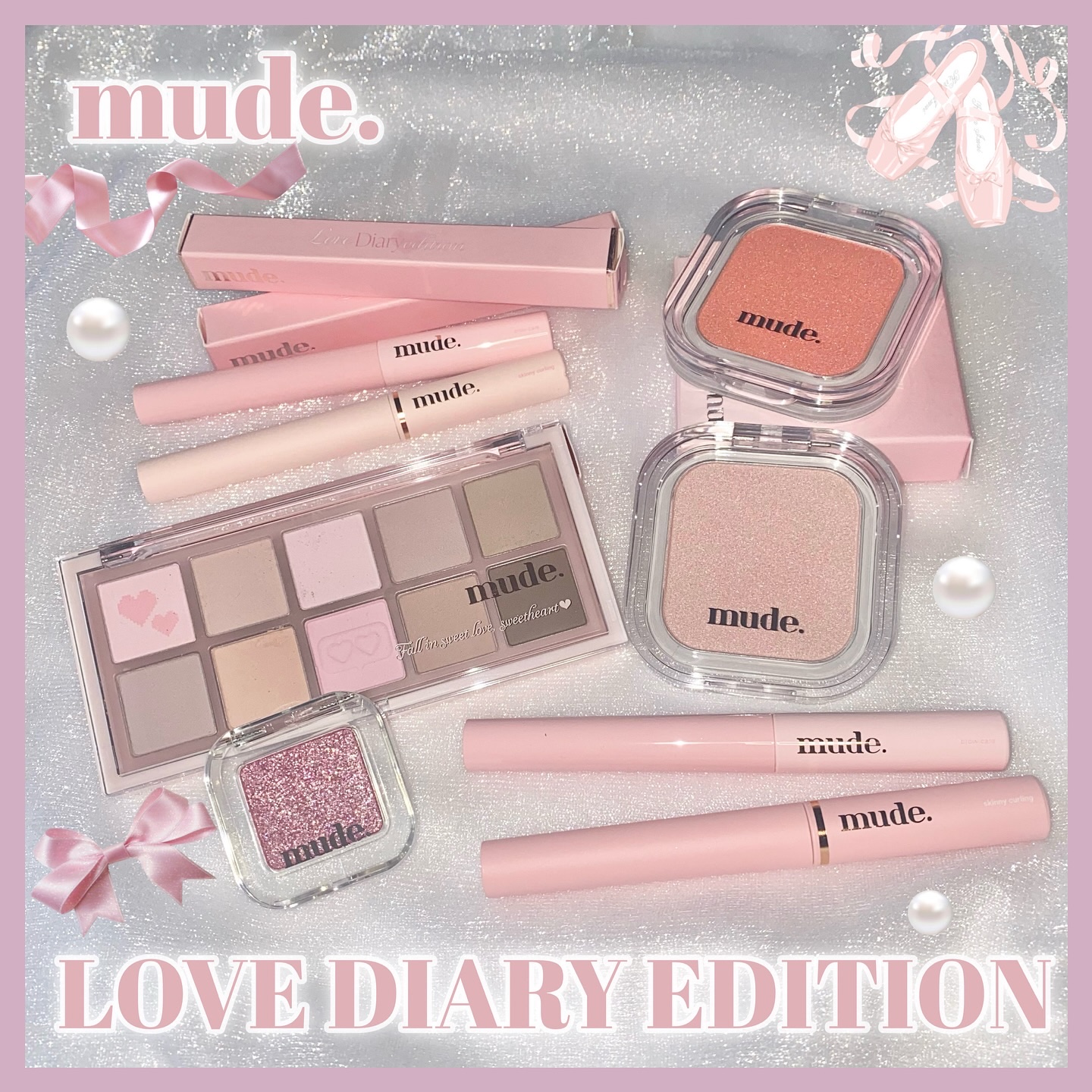 .
\ バレエコアコスメでトレンド顔に🩰🤍 /

🎀mude.
LOVE DIARY EDITION

🦢ショールモーメントアイシャドウパレット
08 ラブシック | ピンカーブー
ふんわり清楚なカラー…🩰♡
ピュアなニュートラル