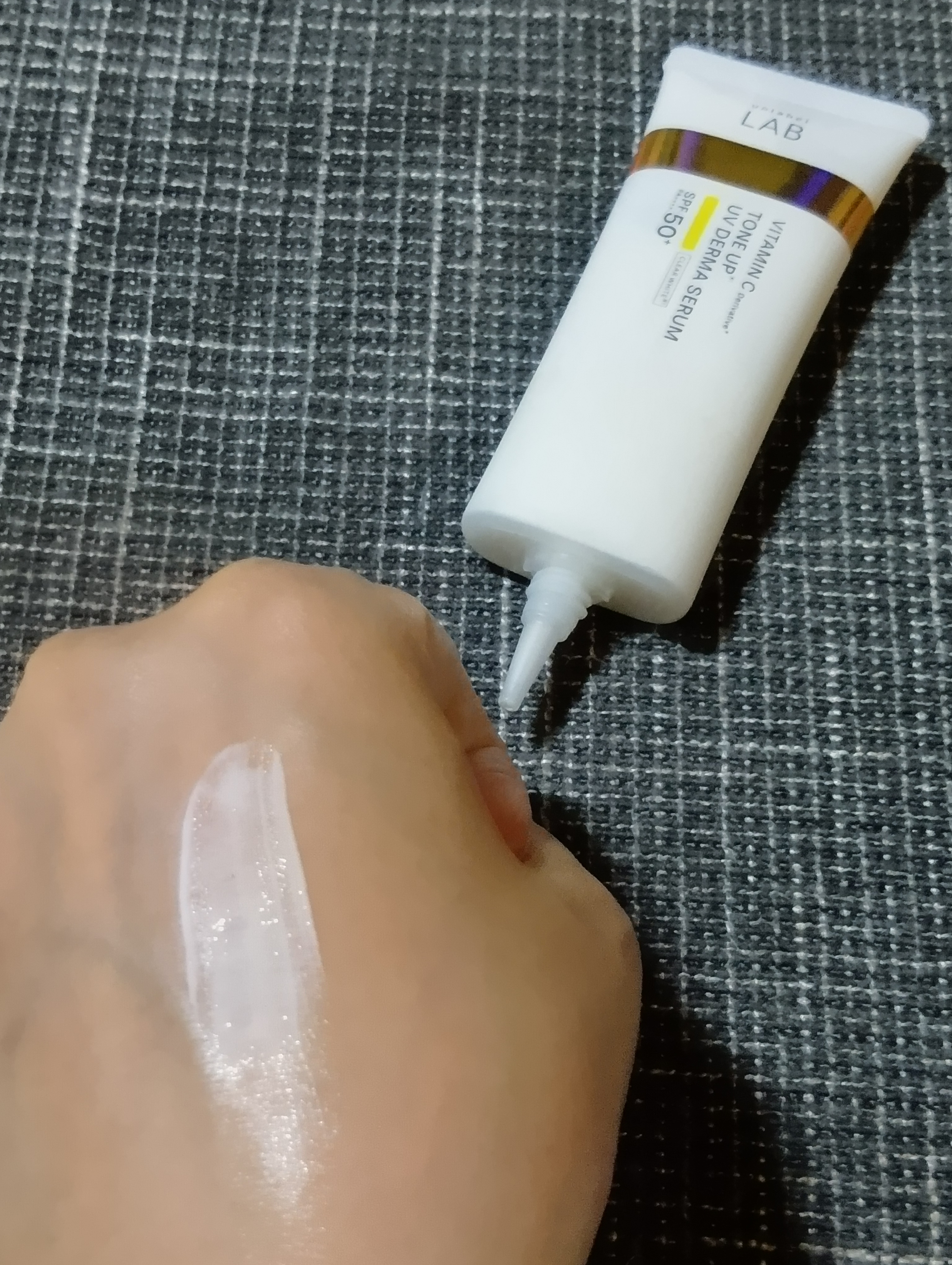 アンレーベル ラボ V トーンアップ UVセラム クリアホワイト/unlabel/日焼け止めクリームを使ったクチコミ（3枚目）