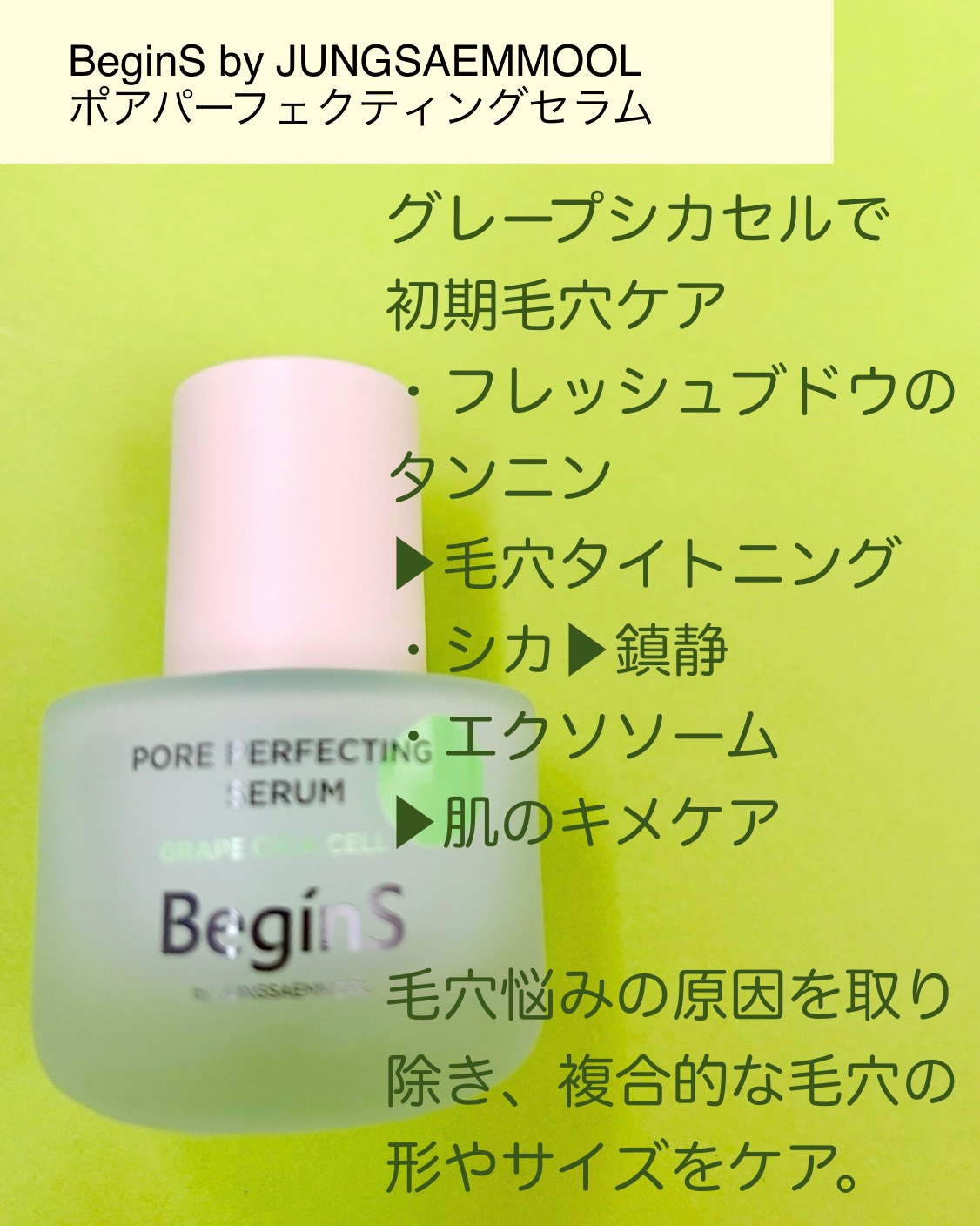 Pore Perfecting Serum/BeginS by JUNGSAEMMOOL/美容液を使ったクチコミ（2枚目）