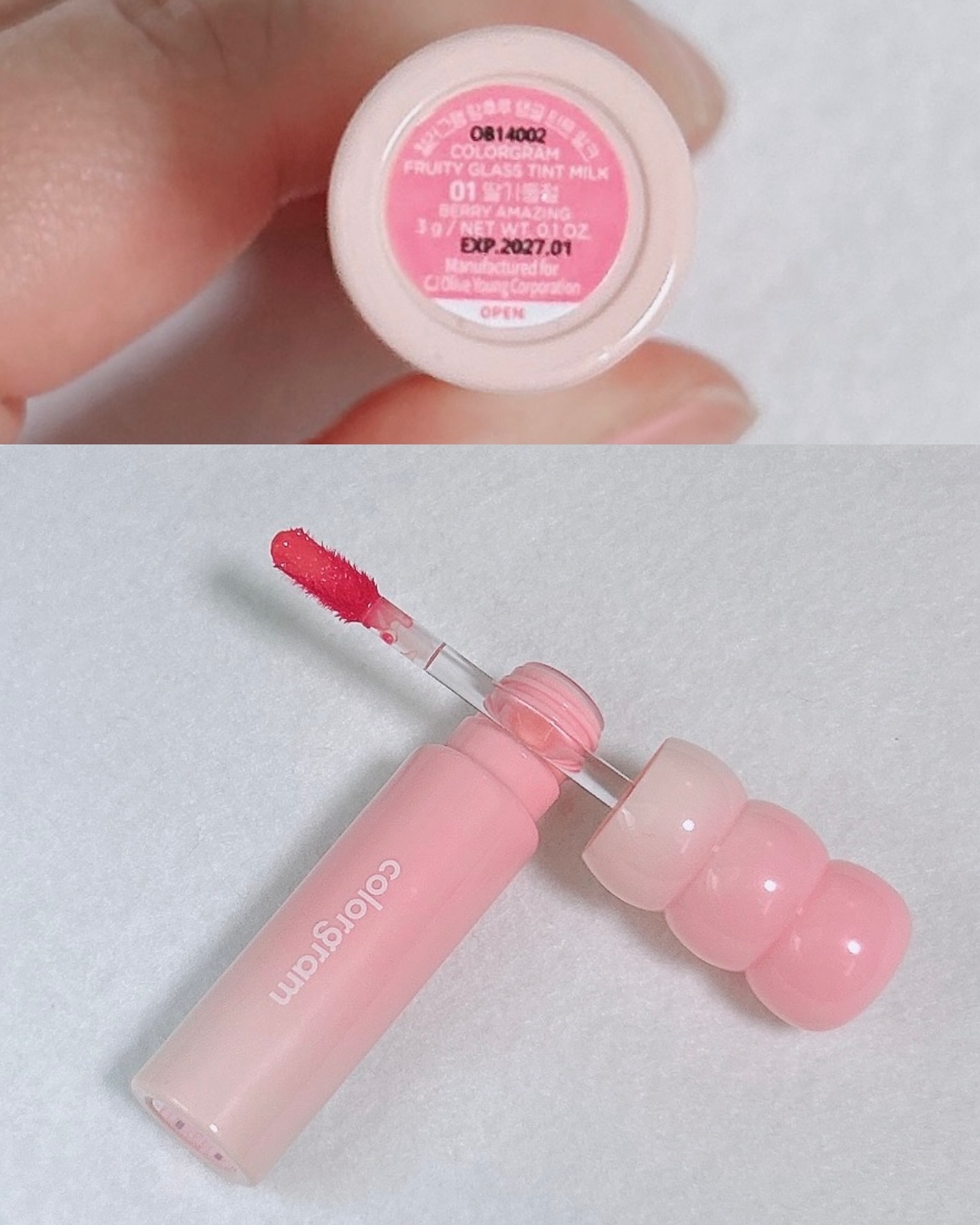 カラーグラム タンフルグラスティントミルク/Colorgram/リップティントを使ったクチコミ（3枚目）