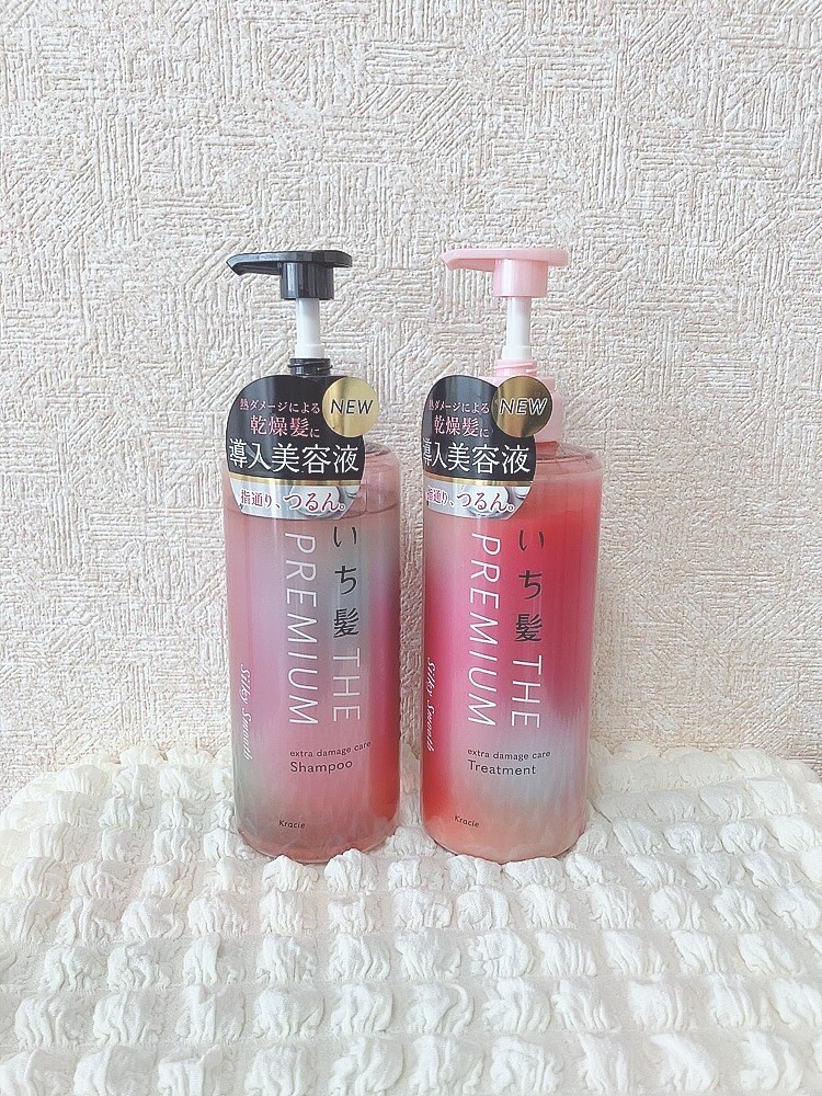 THE PREMIUM エクストラダメージケアシャンプー／トリートメント（シルキースムース）/いち髪/市販シャンプーを使ったクチコミ（1枚目）