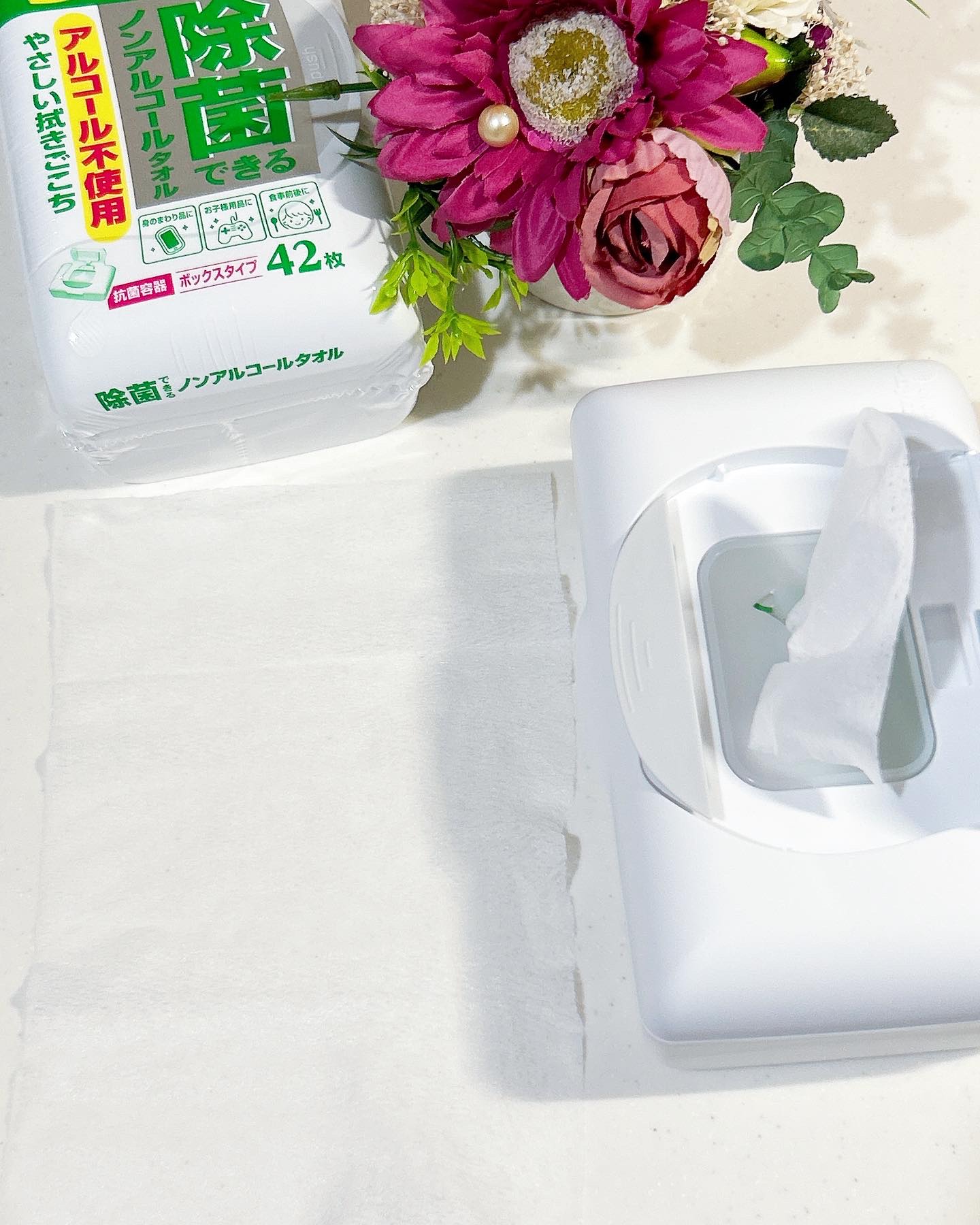 除菌できるノンアルコールタオル/エリエール/ティッシュを使ったクチコミ（2枚目）