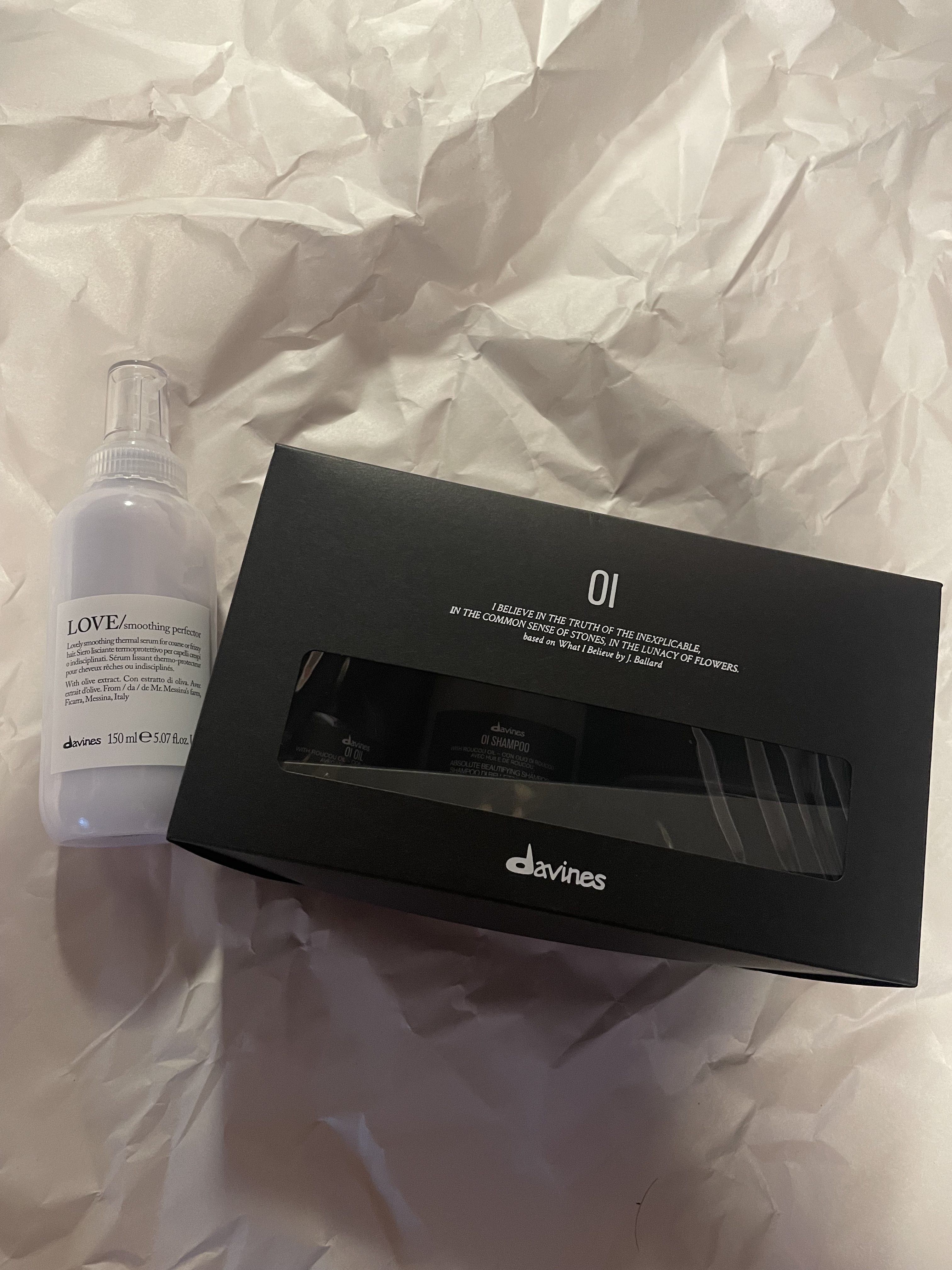 ダヴィネス ダヴィネスエッセンシャル ラブ スムージング ミルクのクチコミ「ZOZOTOWNでダヴィネス買いました🇮🇹

ラブのヘアミルク
オイオイル、シャンプーコンディ.....」（1枚目）