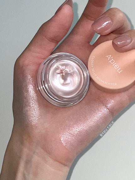 ジューシーパン グロッシージェリーハイライター 2 ピンクシェル/A’pieu/クリームハイライトの画像