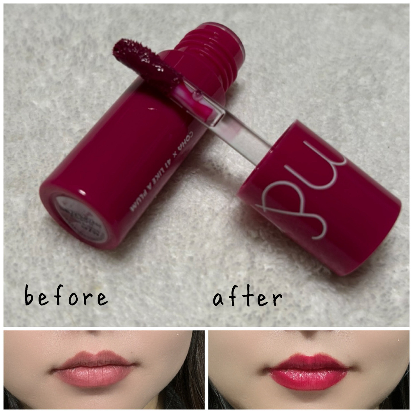 ジューシーラスティングティント/rom&nd/リップティントを使ったクチコミ（3枚目）