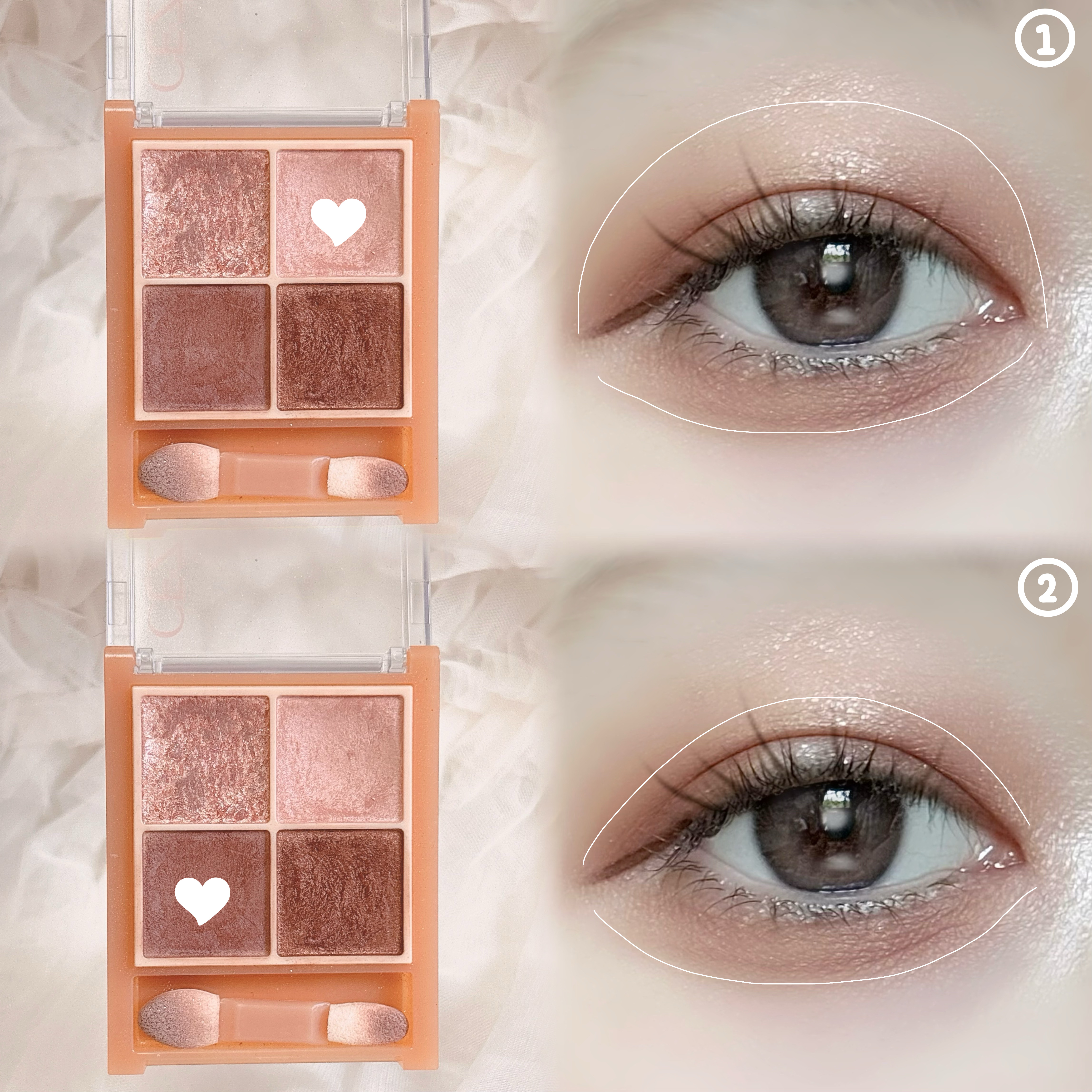 ベージュトーンアイシャドウ/CEZANNE/アイシャドウパレットを使ったクチコミ（2枚目）