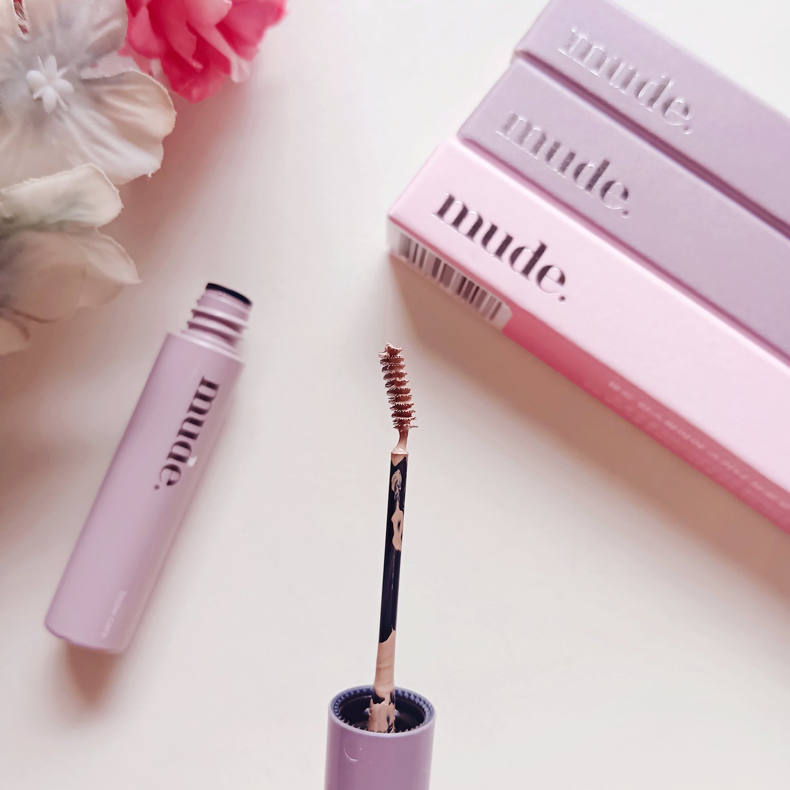 インスパイアスキニーブロウカラ/mude./眉マスカラを使ったクチコミ（3枚目）