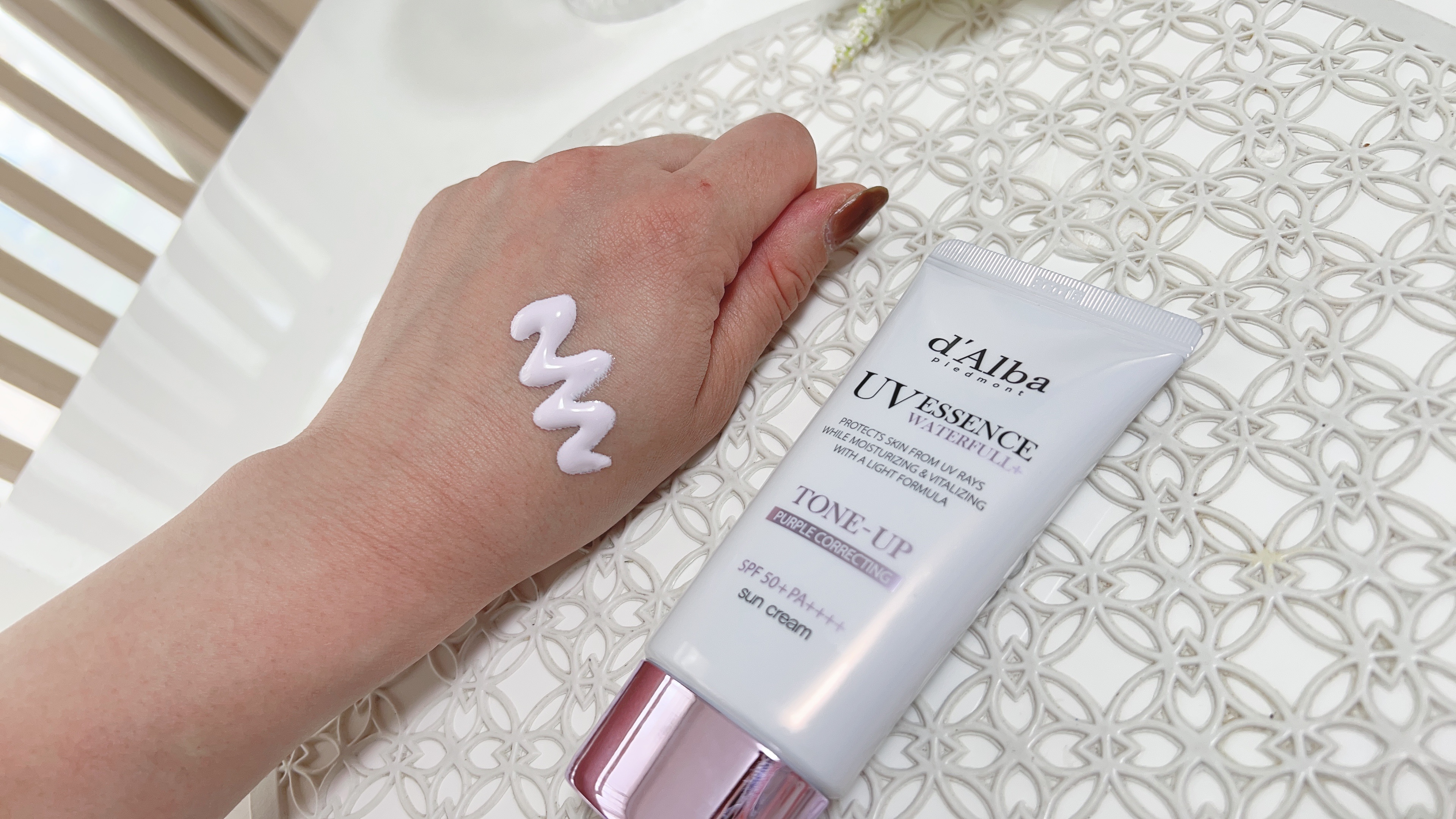 ダルバ ウォータフル トーンアップ サンクリーム(パープル)/ダルバ/日焼け止めクリームを使ったクチコミ（1枚目）