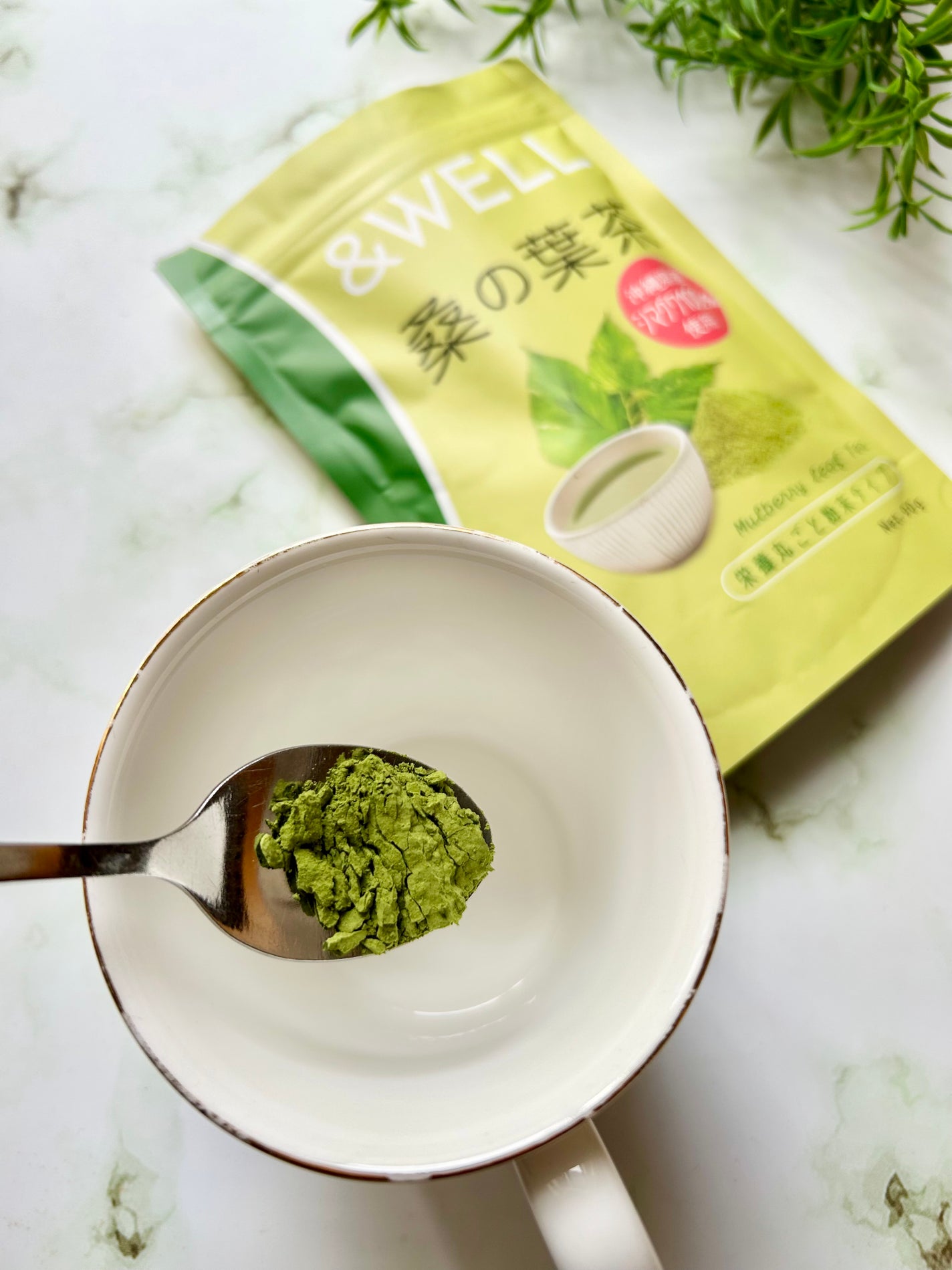 &WELL 桑の葉茶 栄養丸ごと粉末タイプ/&WELL/青汁を使ったクチコミ(3枚目)