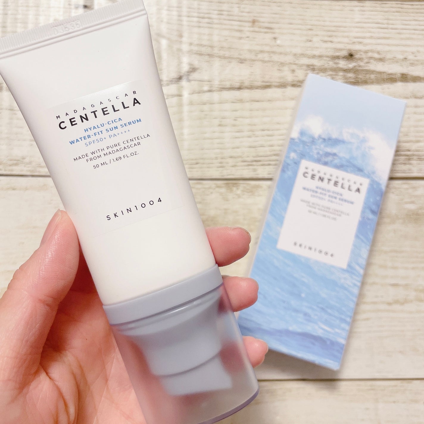 ヒアルーシカ ウォーターフィット サンセラム/SKIN1004/日焼け止めローションを使ったクチコミ(1枚目)