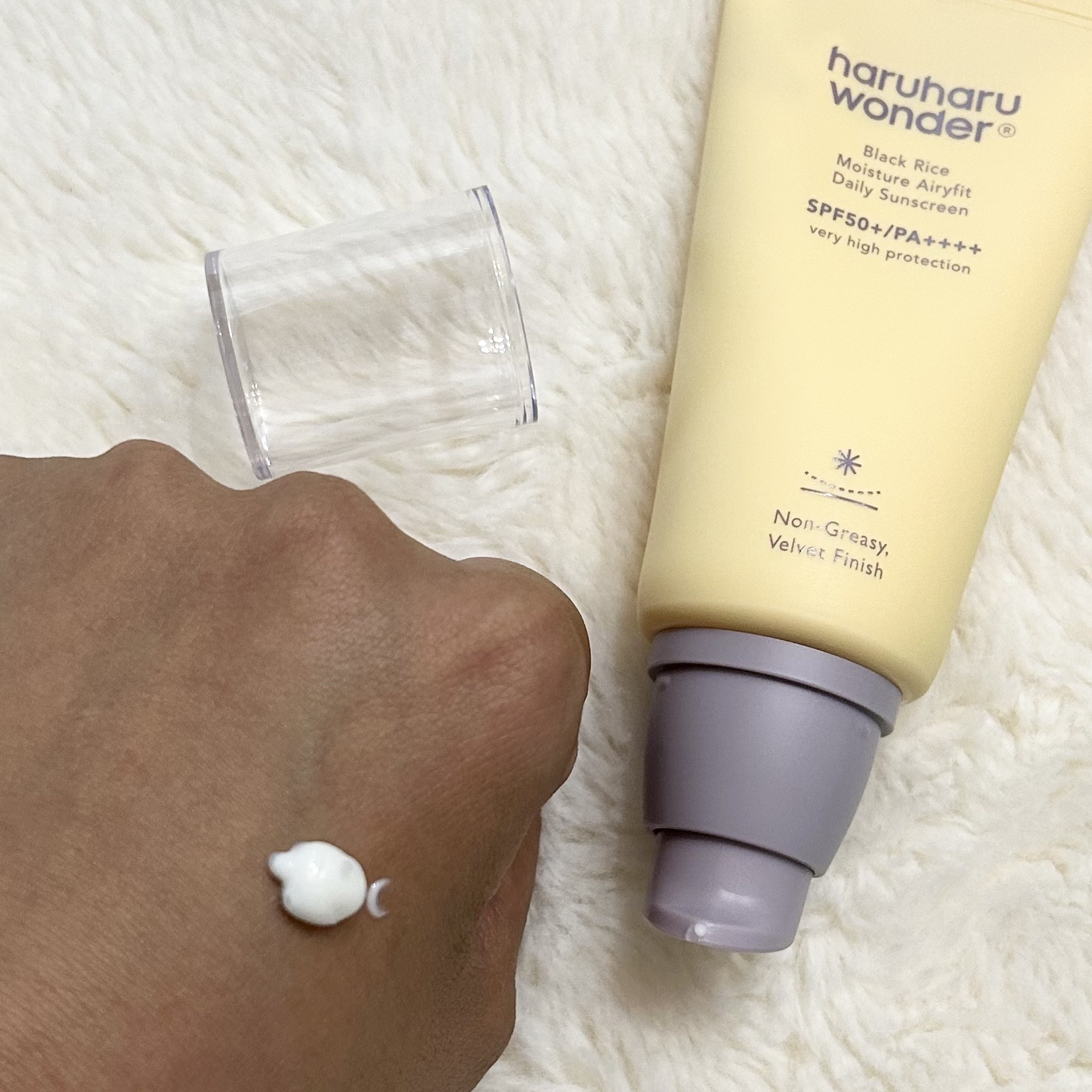 ブラックライスモイスチャーエアリーフィットデイリーサンスクリーン/haruharu wonder/日焼け止めクリームを使ったクチコミ（2枚目）
