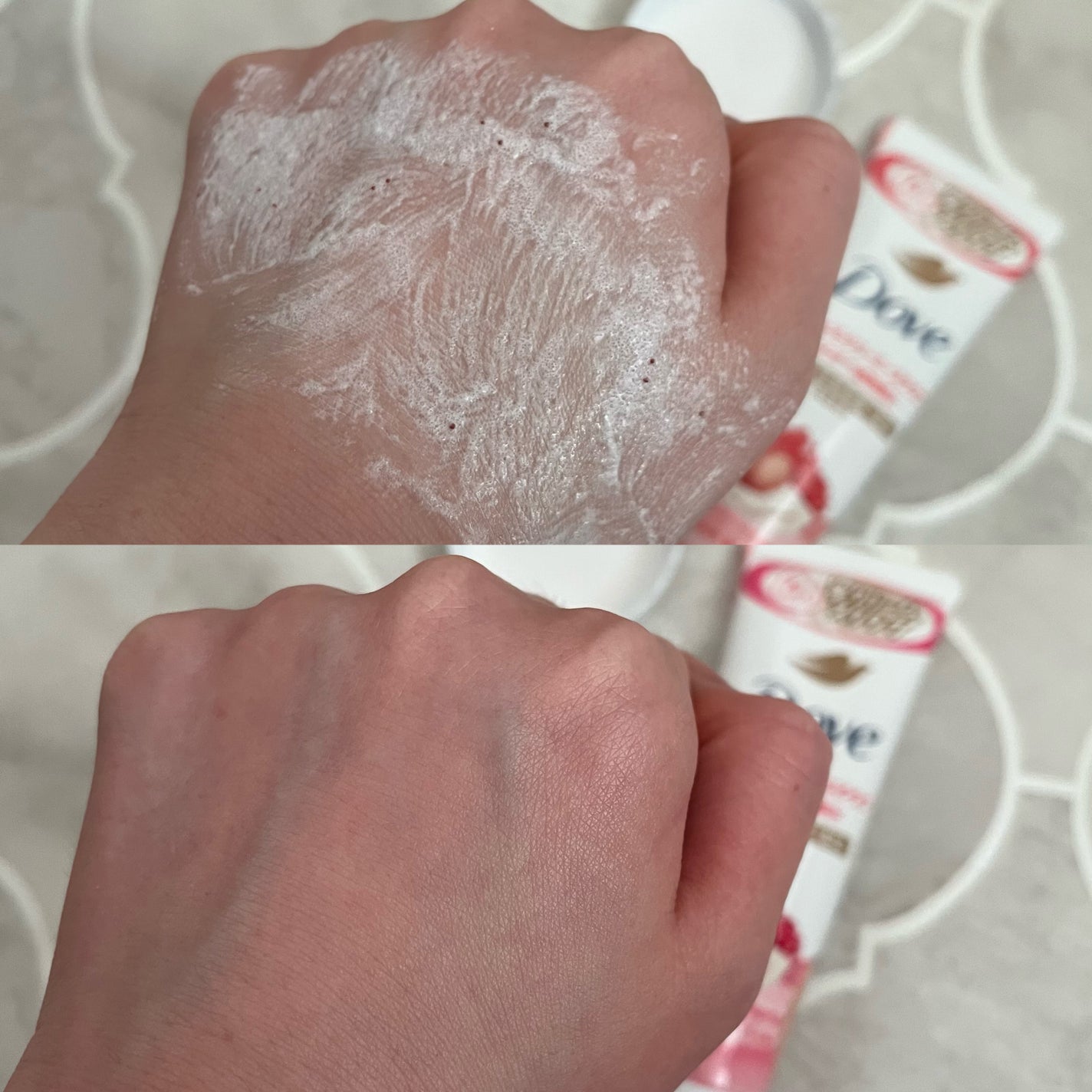 ダヴ ふわとろクリーミースクラブ ザクロ&シアバター/ダヴ/ボディスクラブを使ったクチコミ(5枚目)