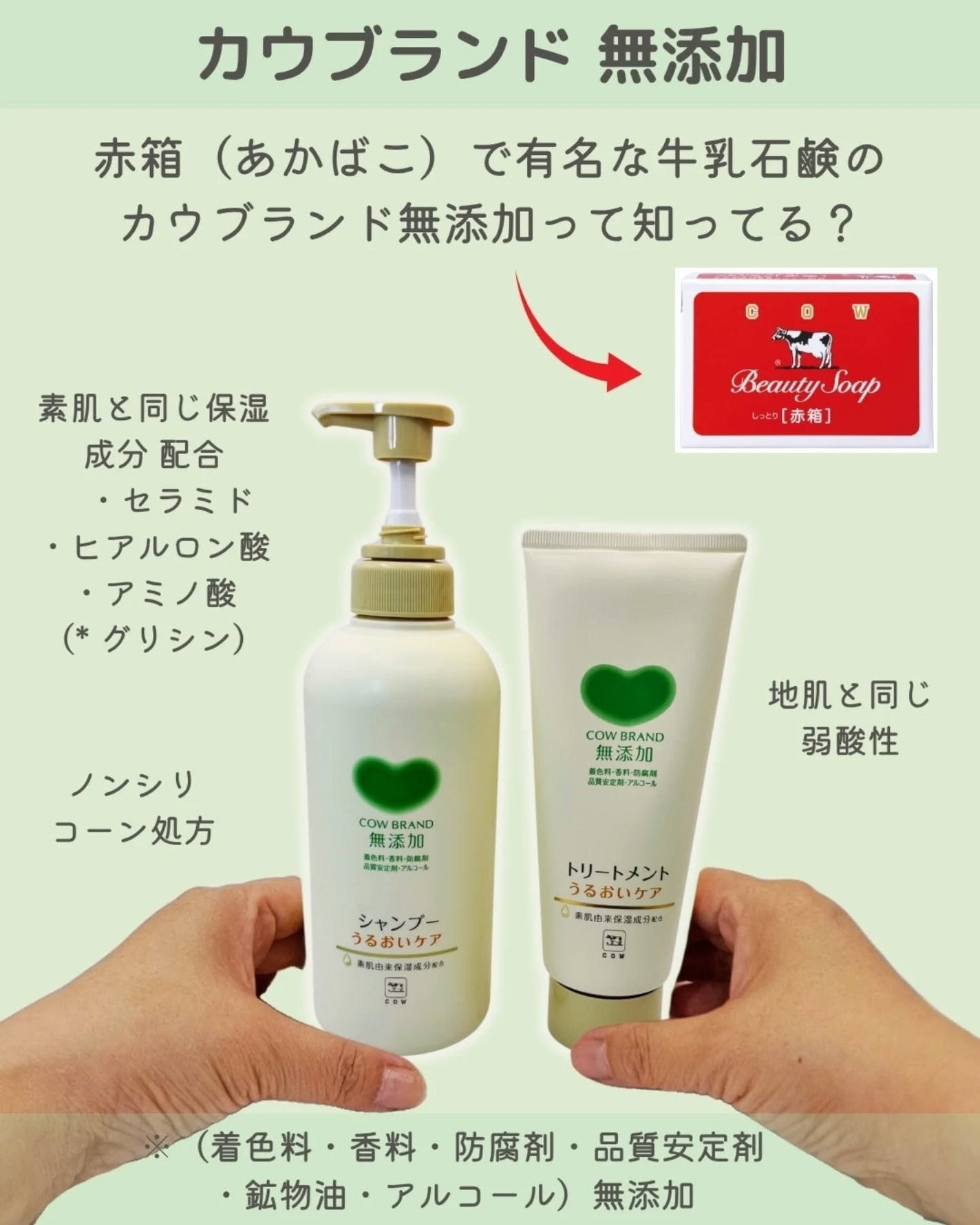 シャンプー/トリートメント <うるおいケア>/カウブランド無添加/市販シャンプーを使ったクチコミ(2枚目)