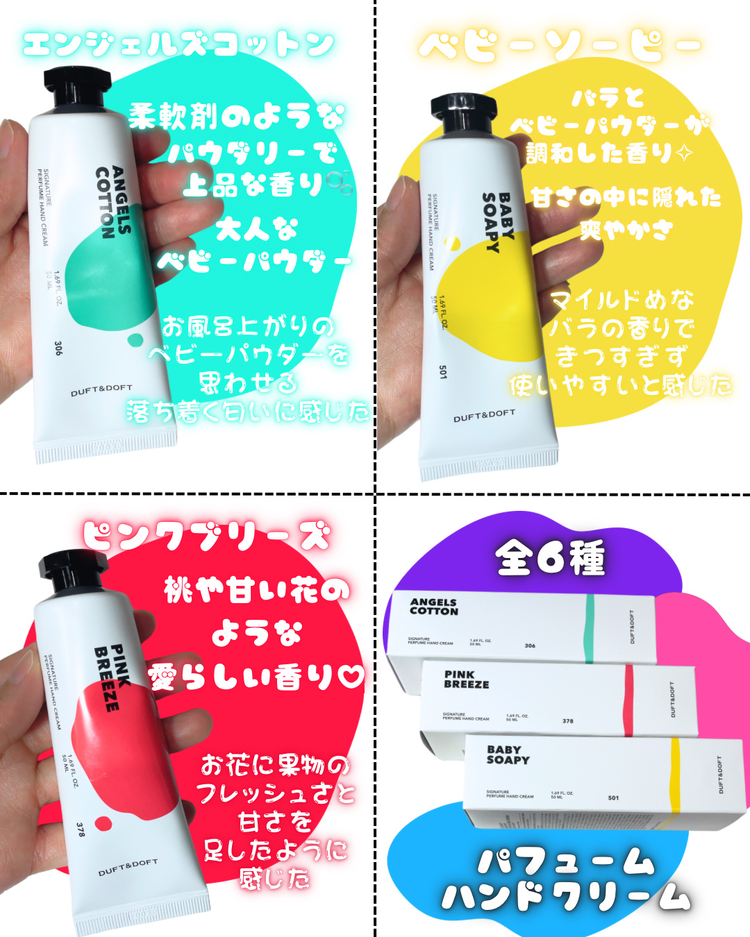 シグネチャーパフュームハンドクリームミニチュアギフトセット/DUFT&DOFT/ハンドクリームを使ったクチコミ（3枚目）