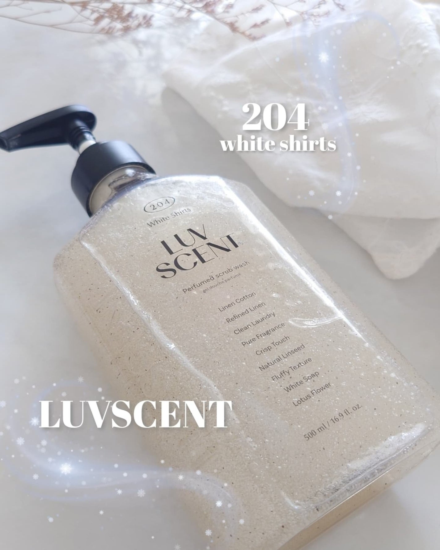 スクラブボディウォッシュ ホワイトシャツ リネンコットン/LUV SCENT/ボディスクラブを使ったクチコミ(1枚目)