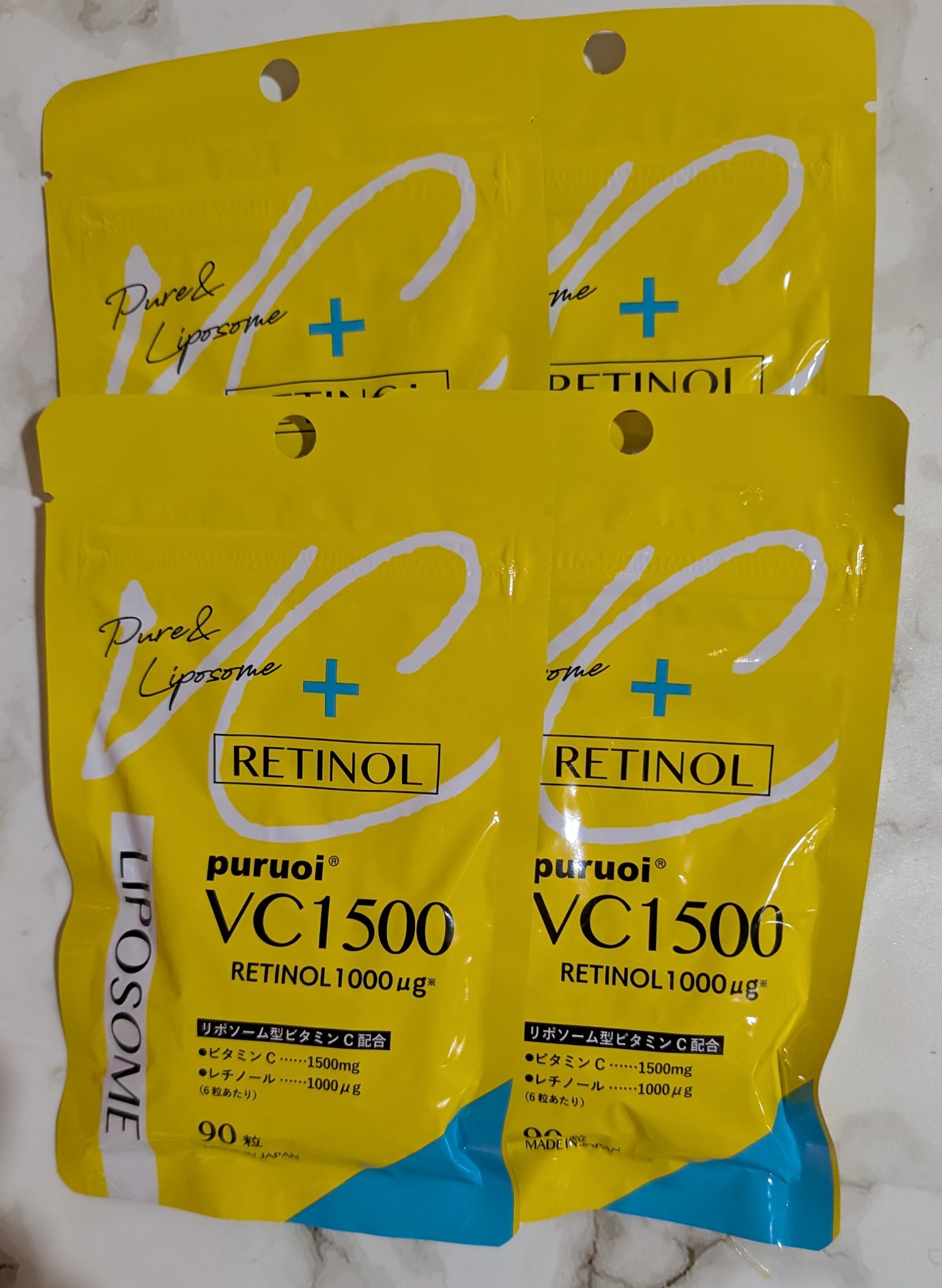 マザーリーフ リポソーム ビタミンC & レチノール 配合 プルオイVC1500のクチコミ「♦メガ割購入品
　　リポソーム型VCサプリ♦





❣❣❣❣❣❣❣❣❣❣❣❣❣❣❣❣❣❣❣.....」（1枚目）